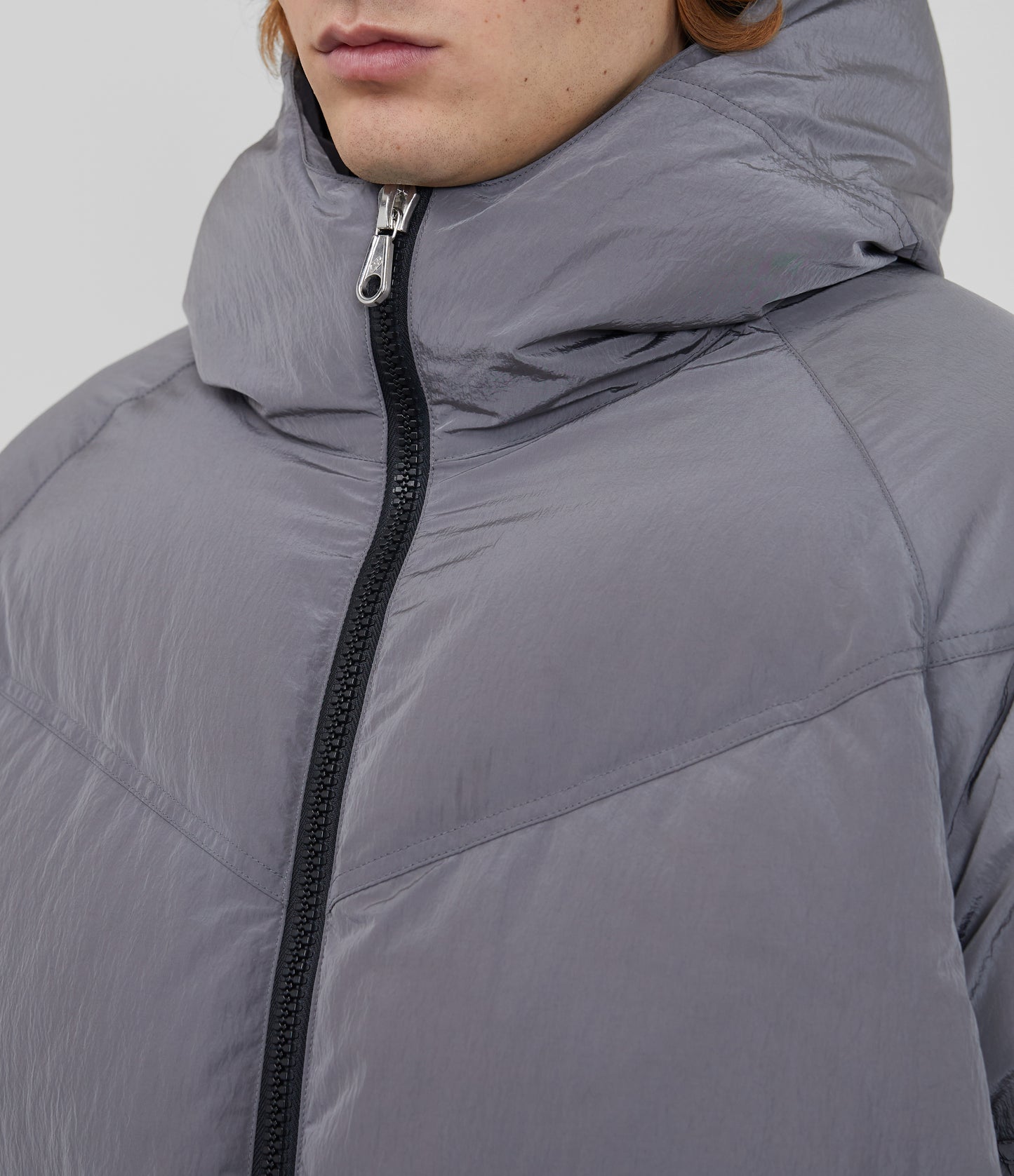 NYLON HOODED INSULATED JACKET