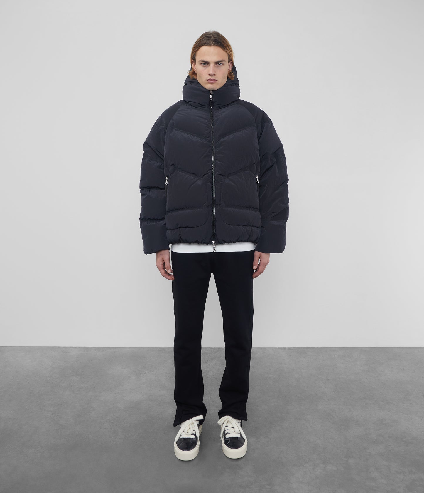 NYLON HOODED INSULATED JACKET
