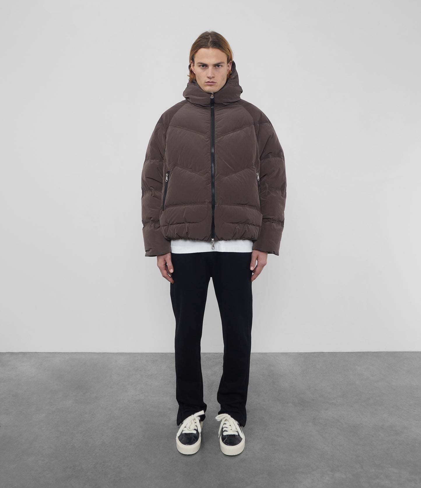 NYLON HOODED INSULATED JACKET