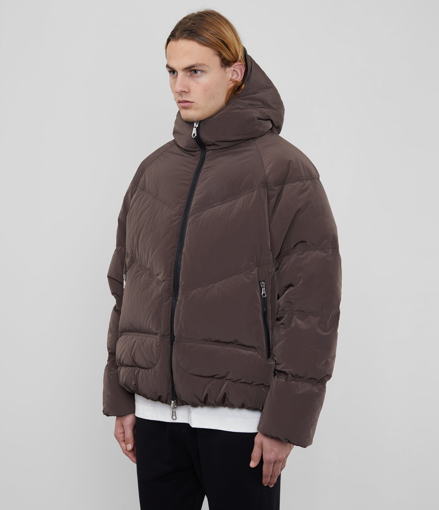 NYLON HOODED INSULATED JACKET
