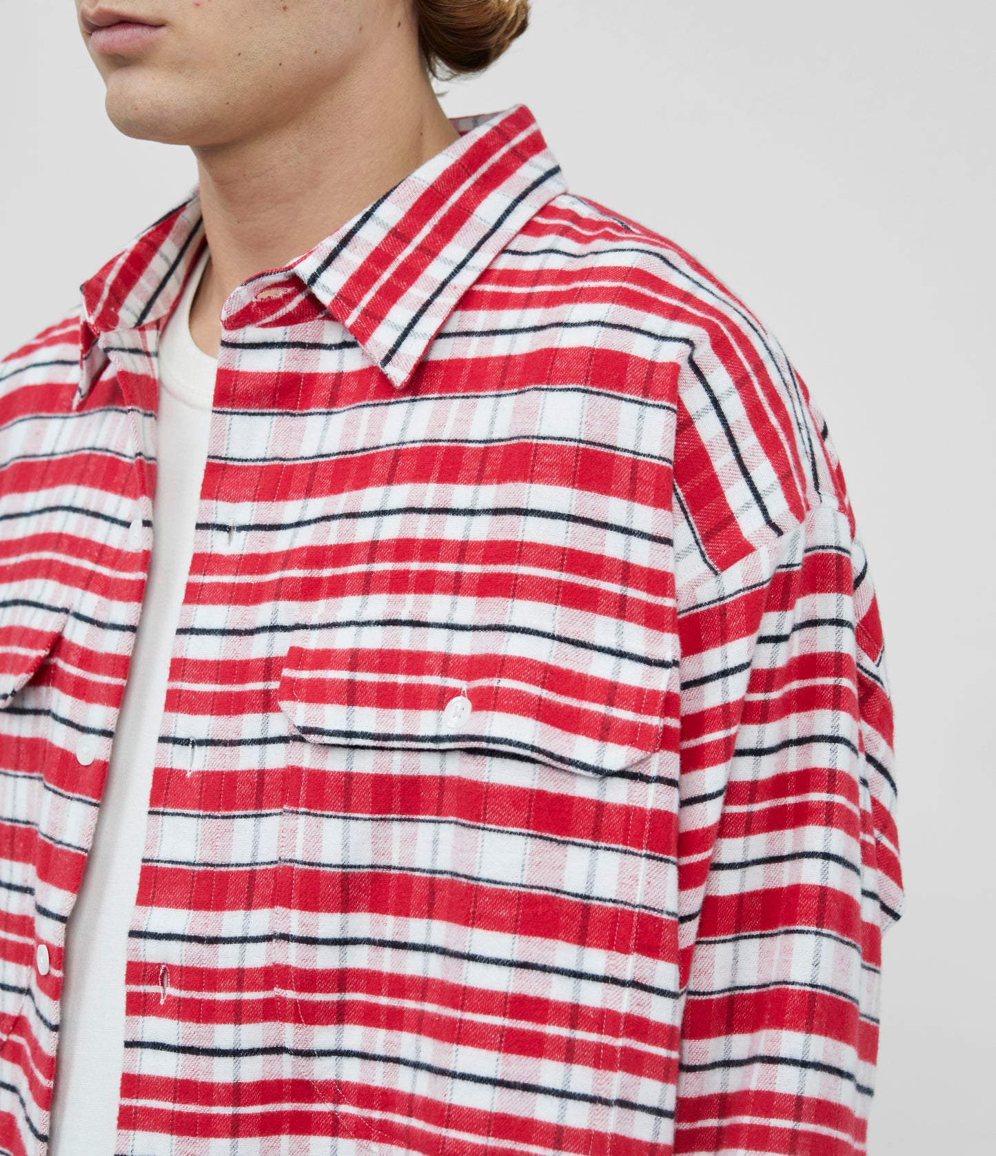 Cole Buxton | Flannel Shirt | Mens | Cotton | Red