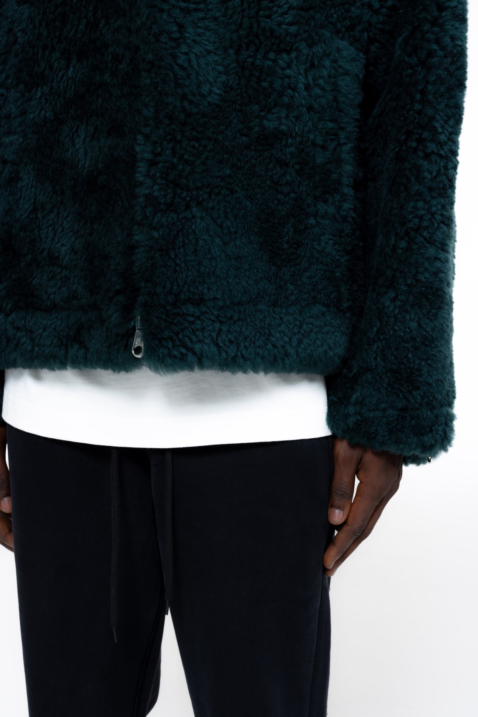 Cole Buxton | Cb Hooded Shearling Jacket | Mens | Forest Green