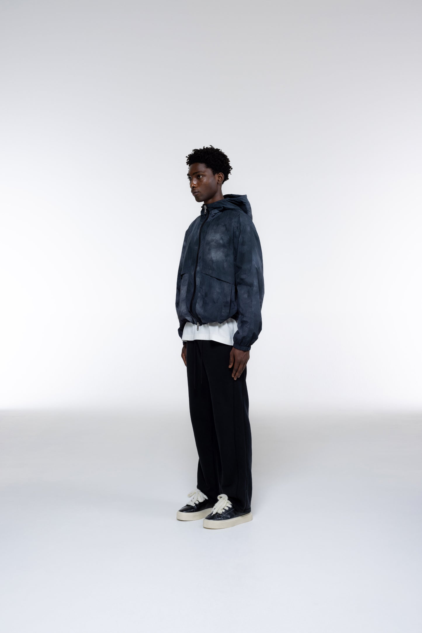 Cole Buxton | Silk Windbreaker | Mens | Black