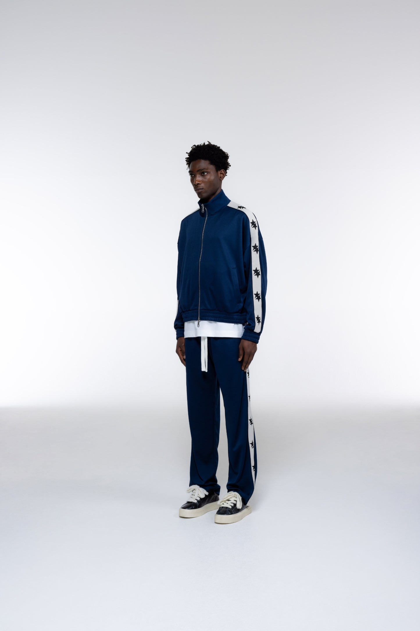 Cole Buxton | Two Star Tape Track Pants | Mens | Navy