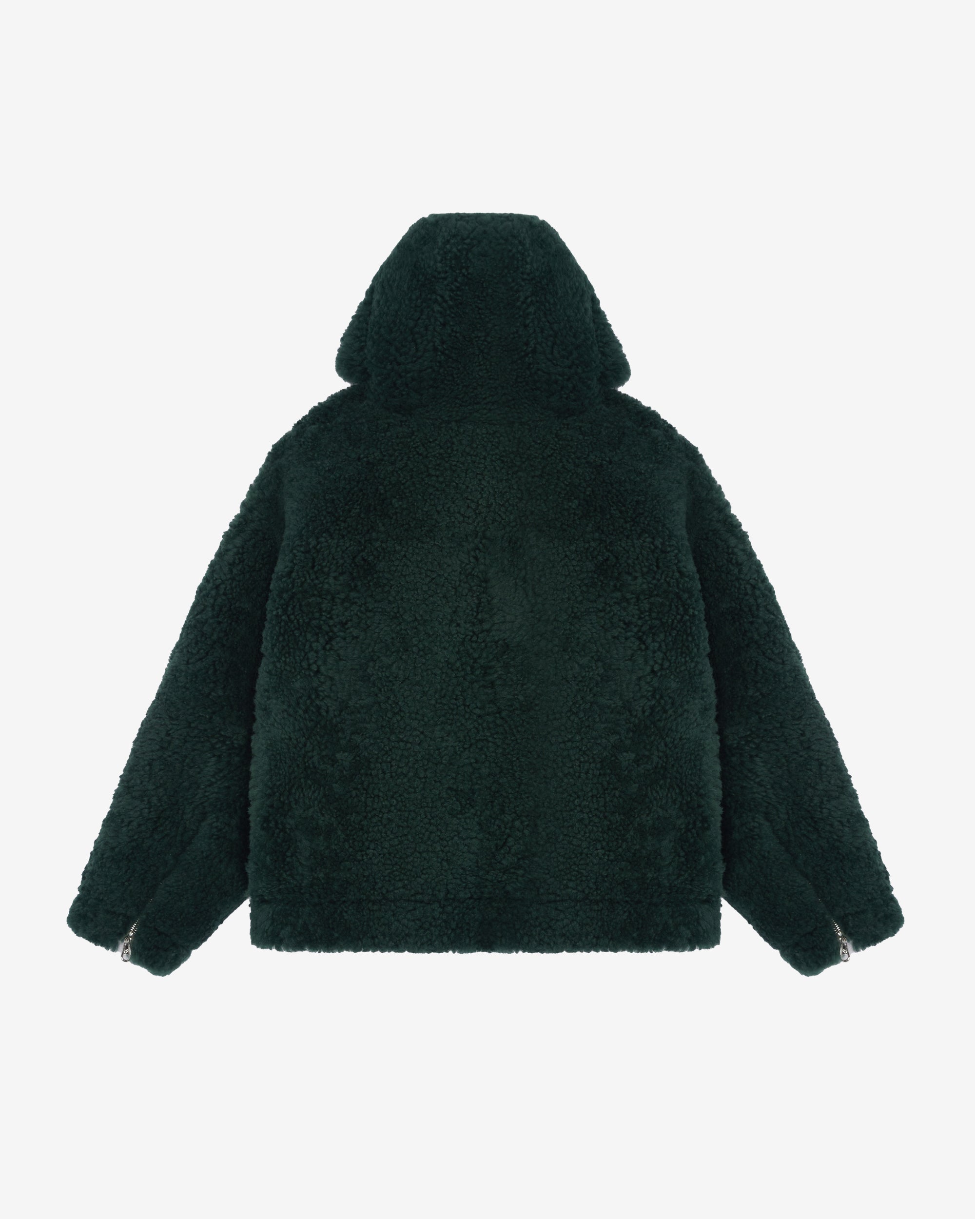Cole Buxton | Cb Hooded Shearling Jacket | Mens | Forest Green