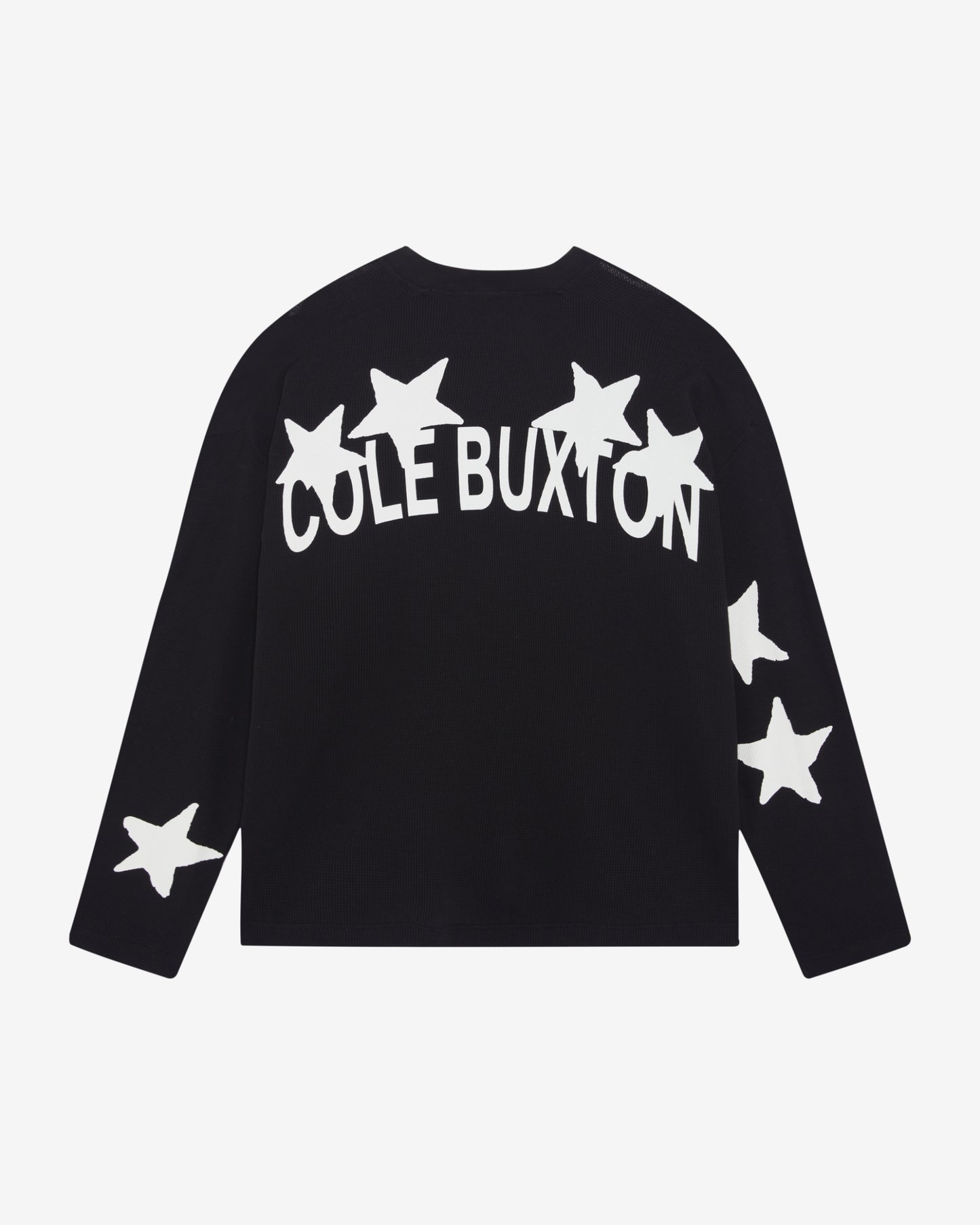 Cole Buxton | Waffle Painted Star Long Sleeve T-Shirt | Mens | Black