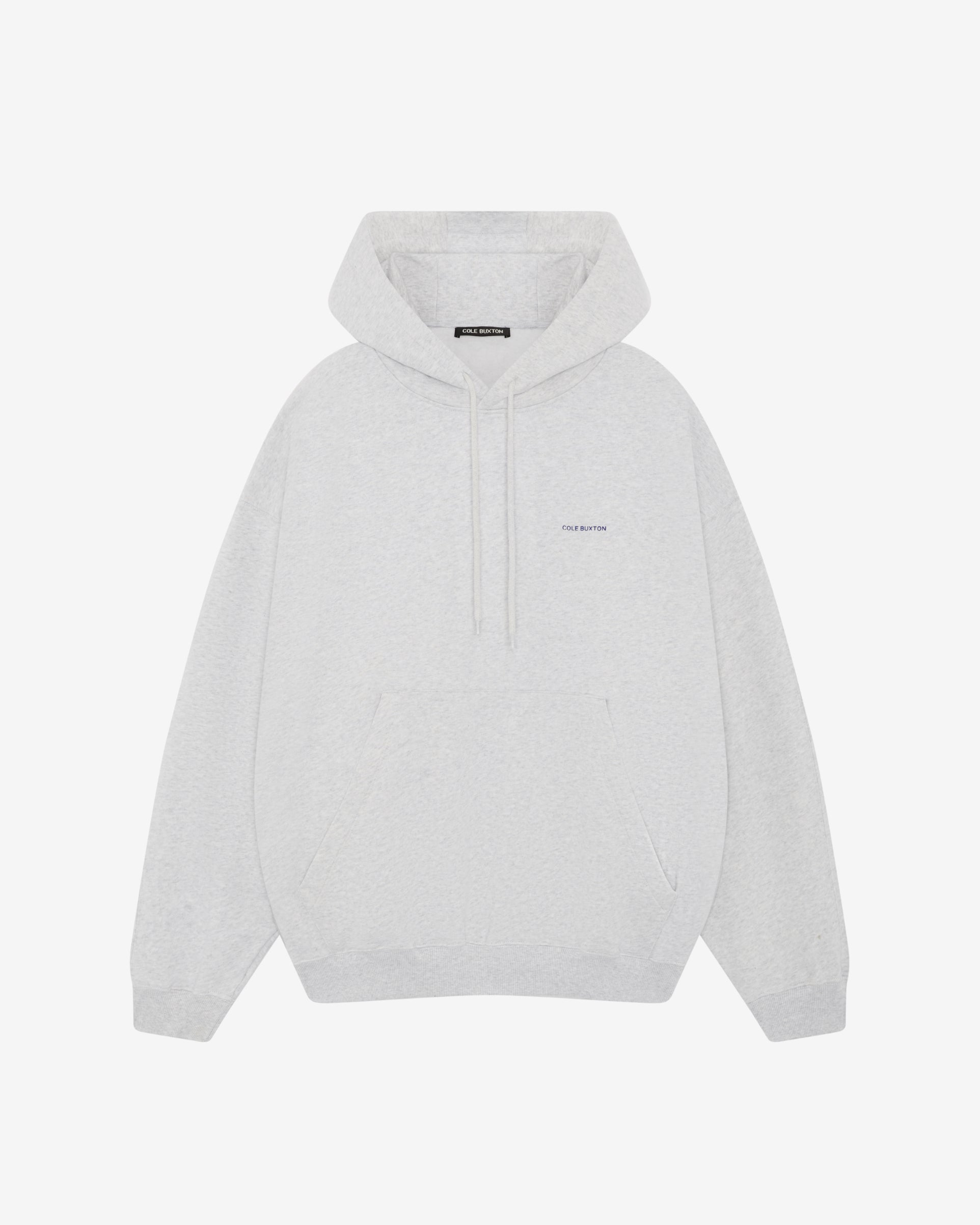 Cole Buxton Mini Logo Hoodies Mens Cotton Light Grey Marl