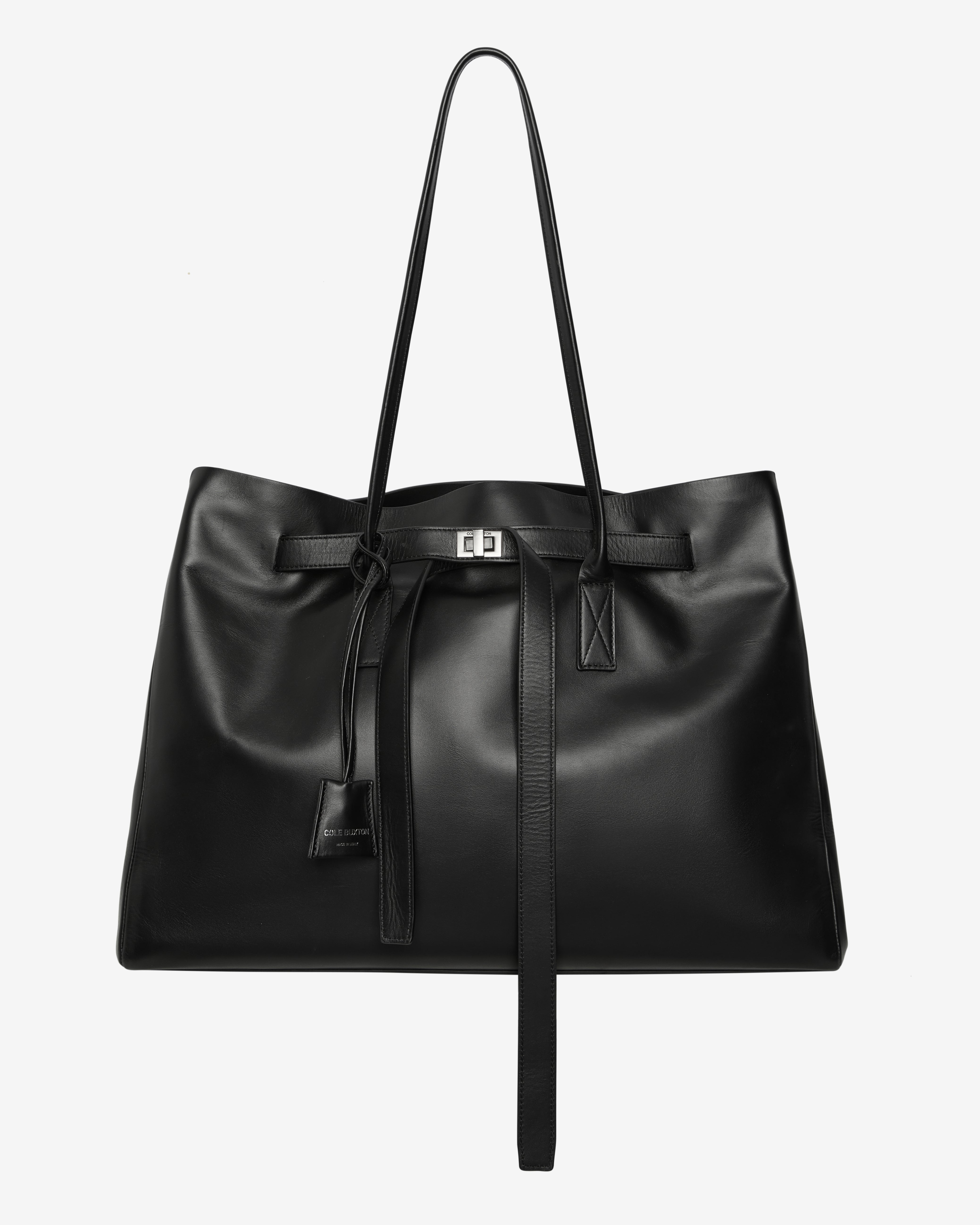ジュン Leather Holdall Tote Bag Black | Cole Buxton