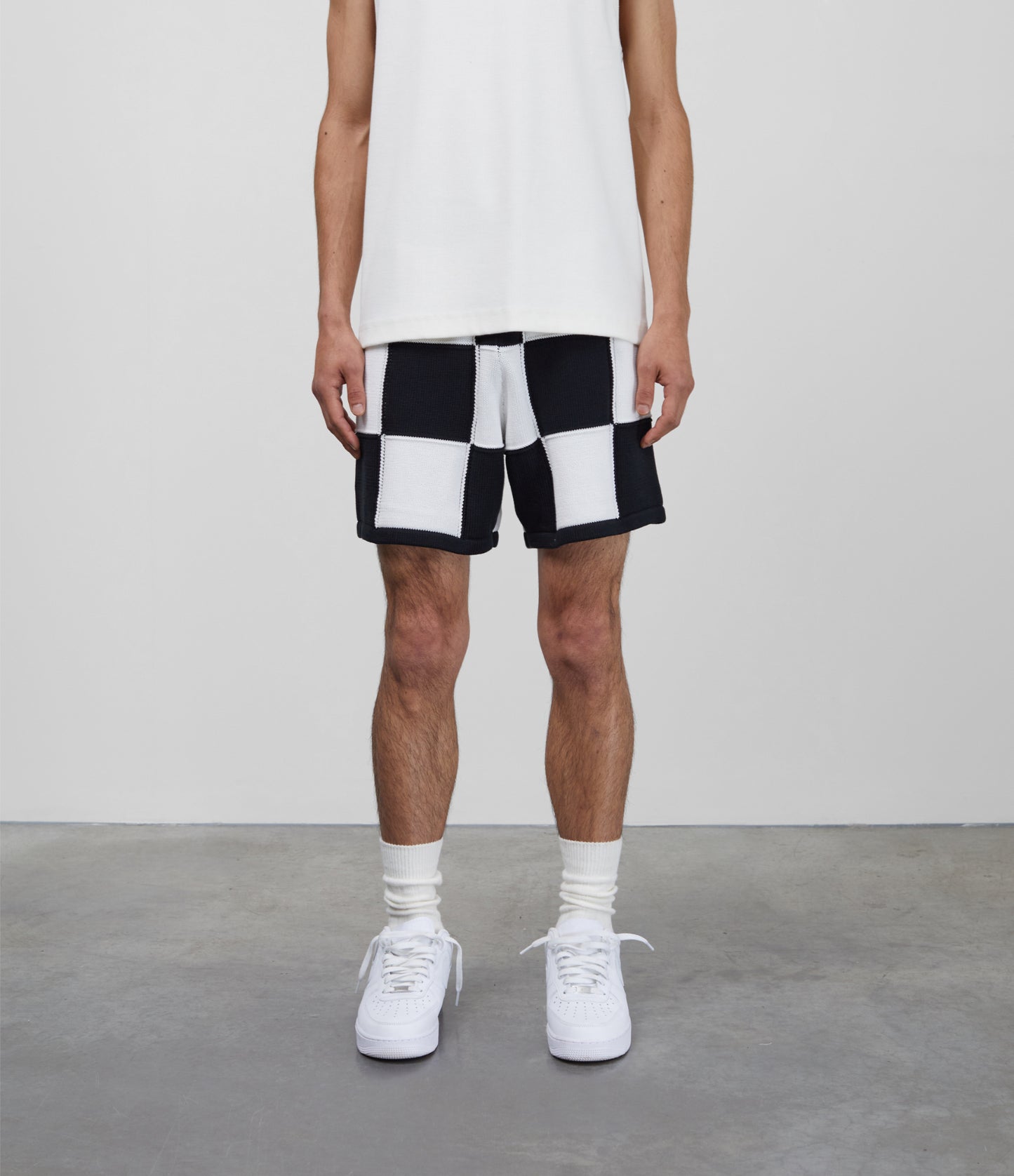 CB CHEQUERED KNIT SHORTS