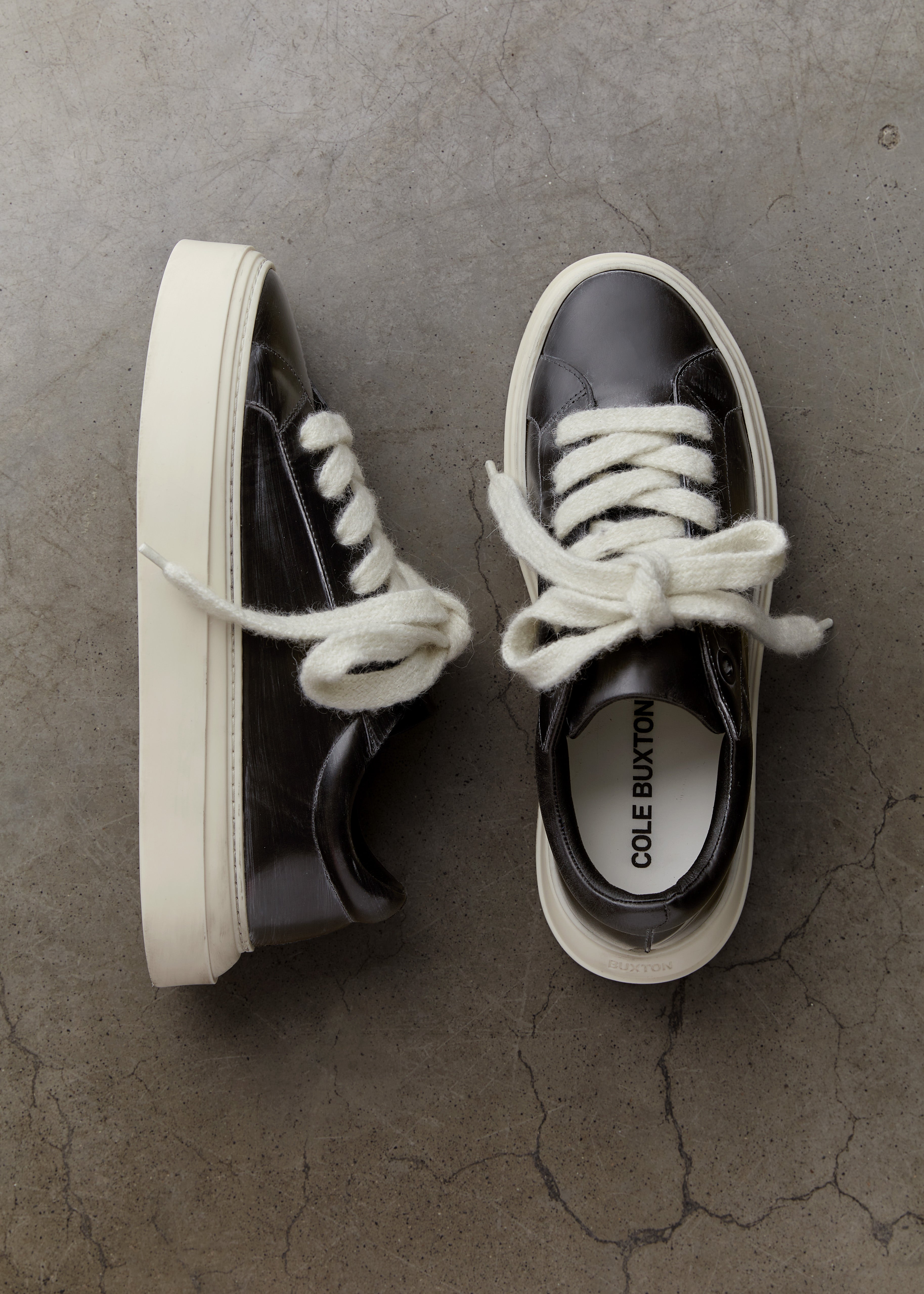 Cole Buxton | Wilson Sneaker | Mens | Italian Leather | Vintage Black