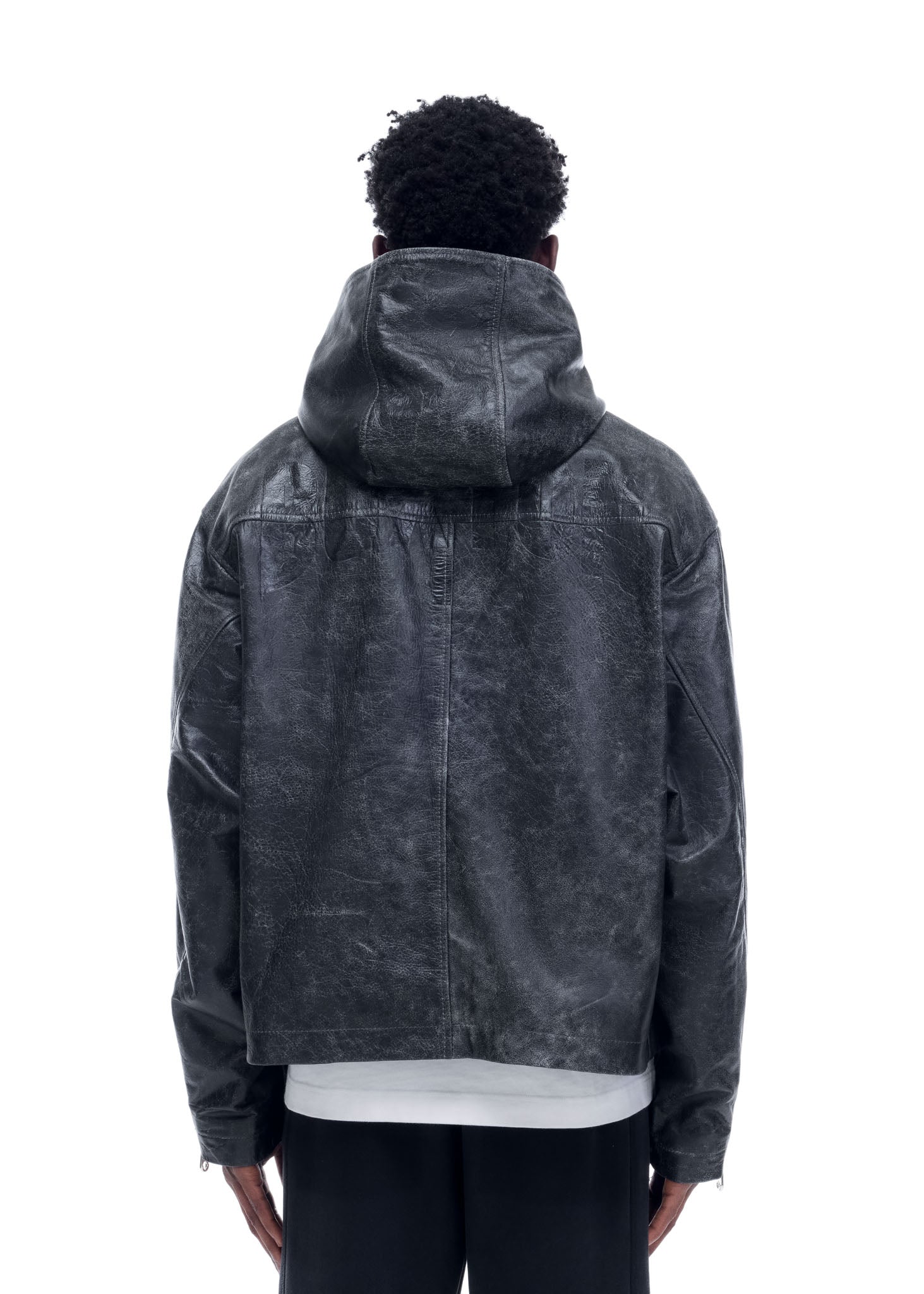 CB HOODED LEATHER JACKET