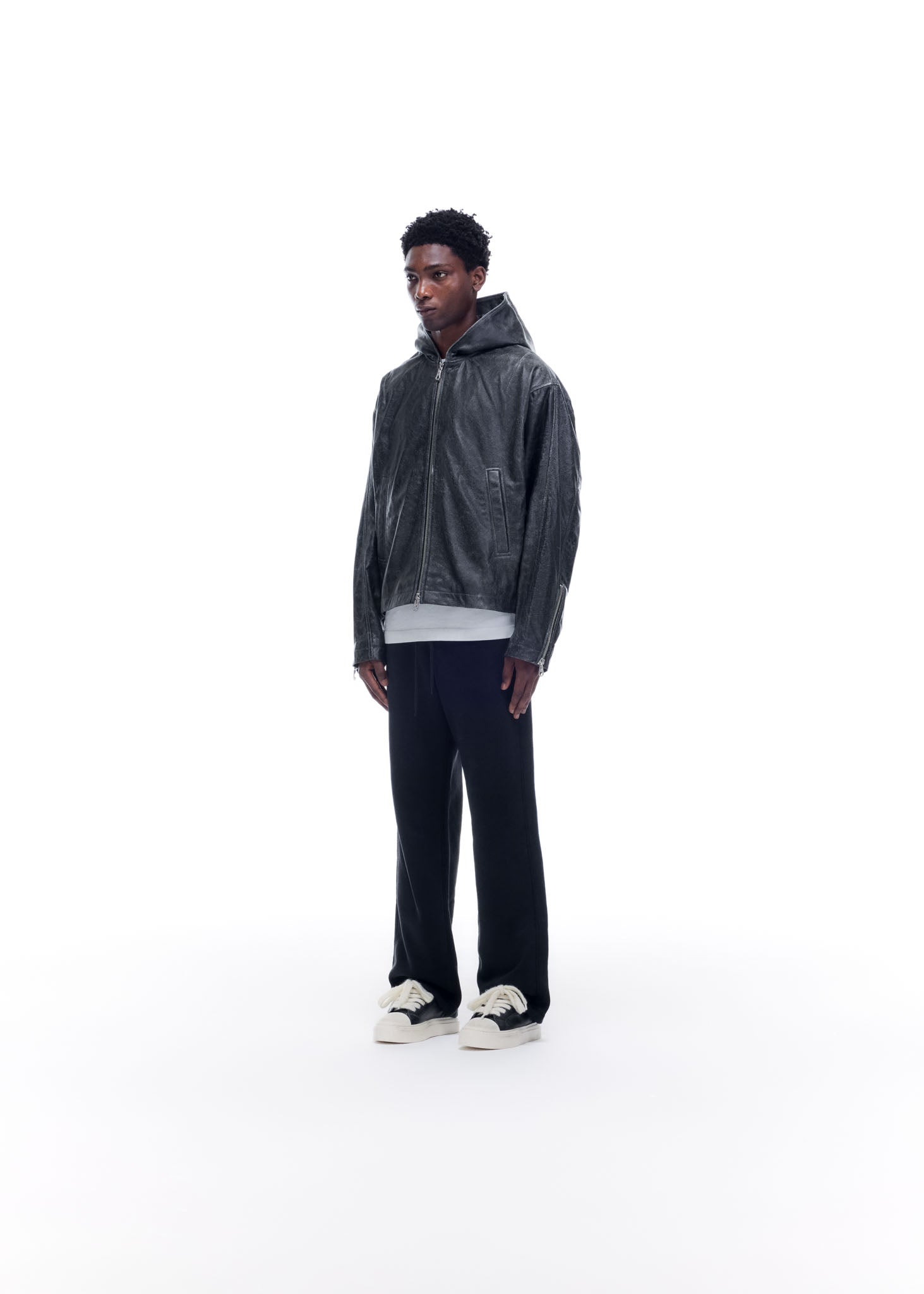 CB HOODED LEATHER JACKET