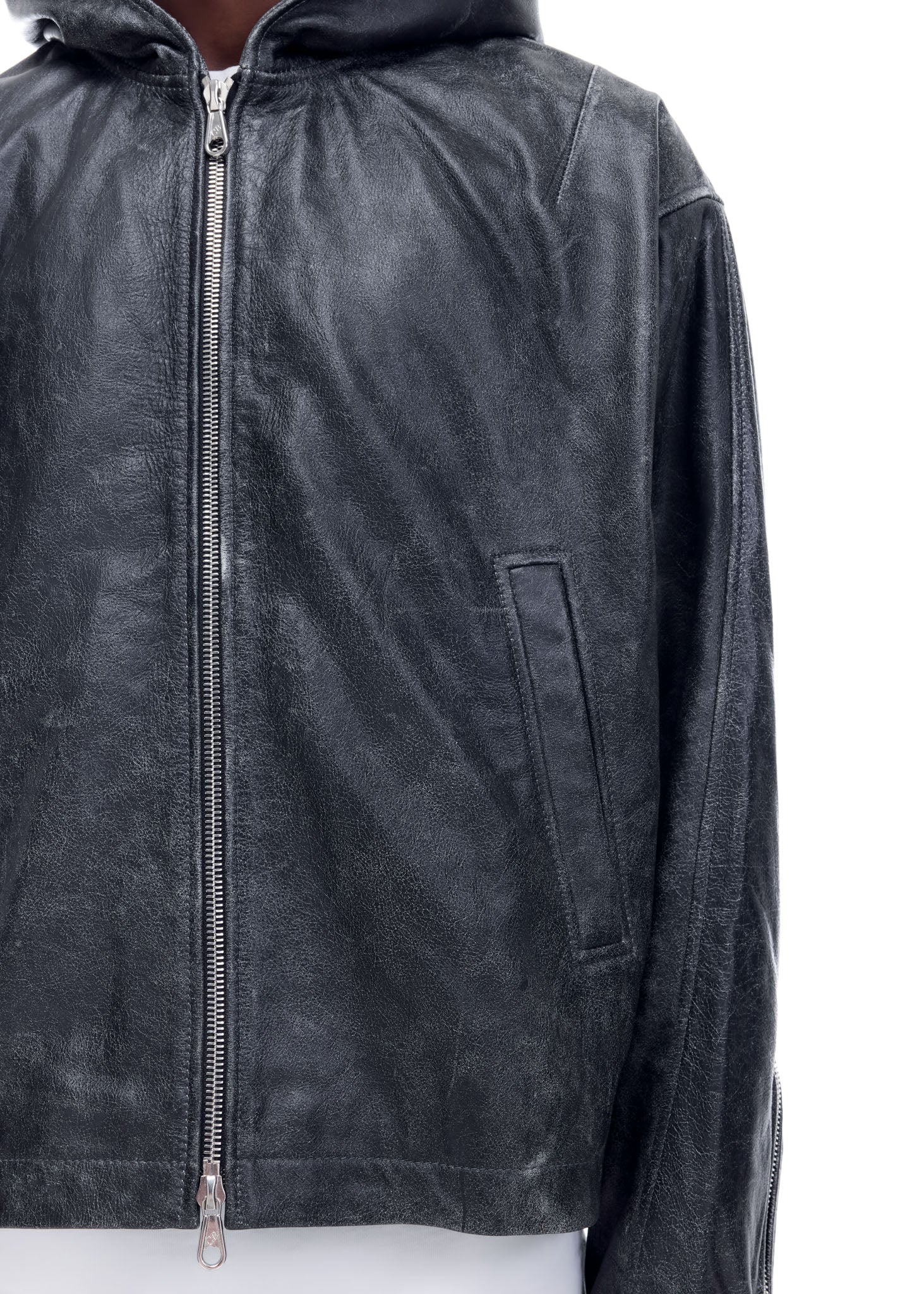 CB HOODED LEATHER JACKET