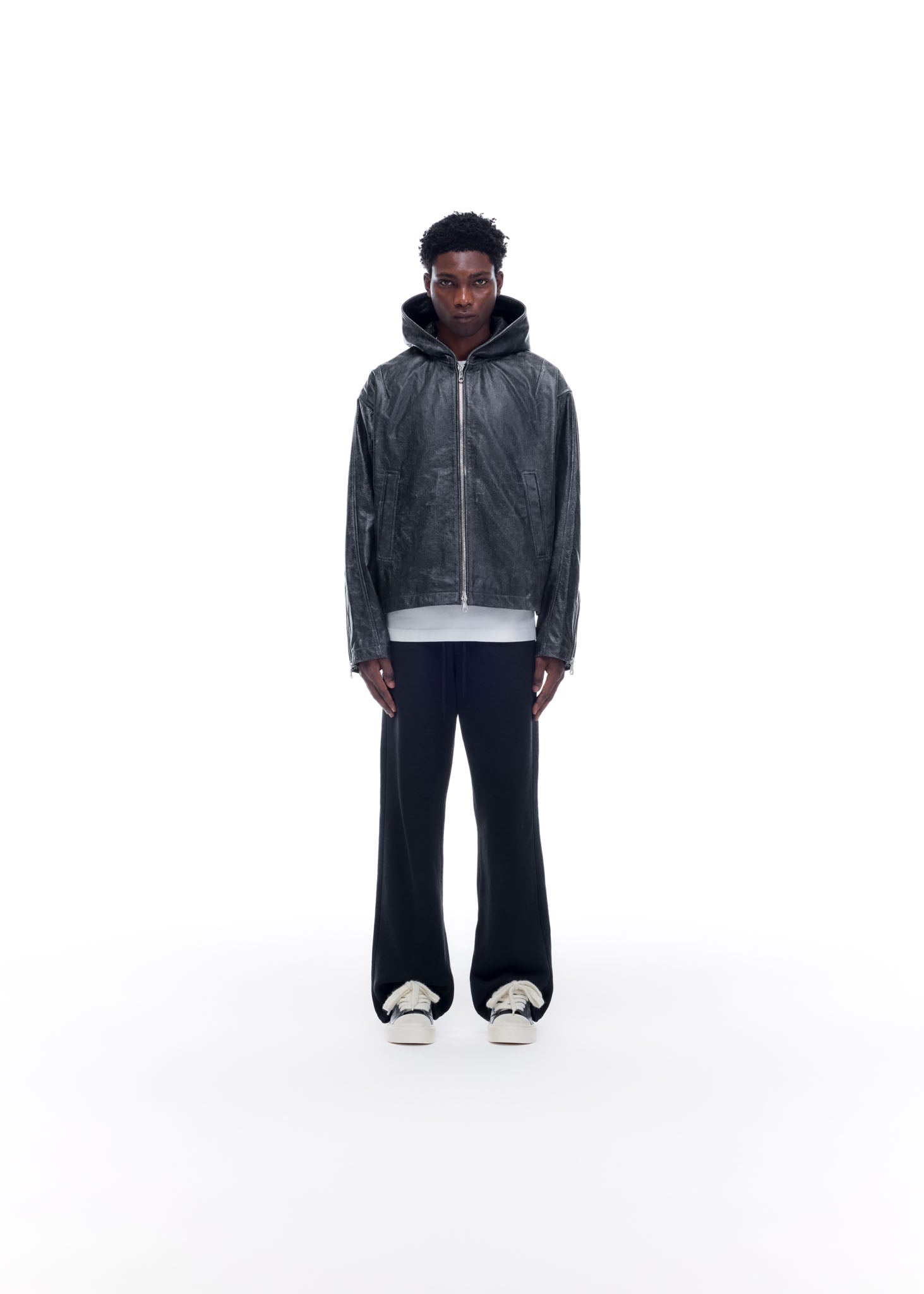 CB HOODED LEATHER JACKET