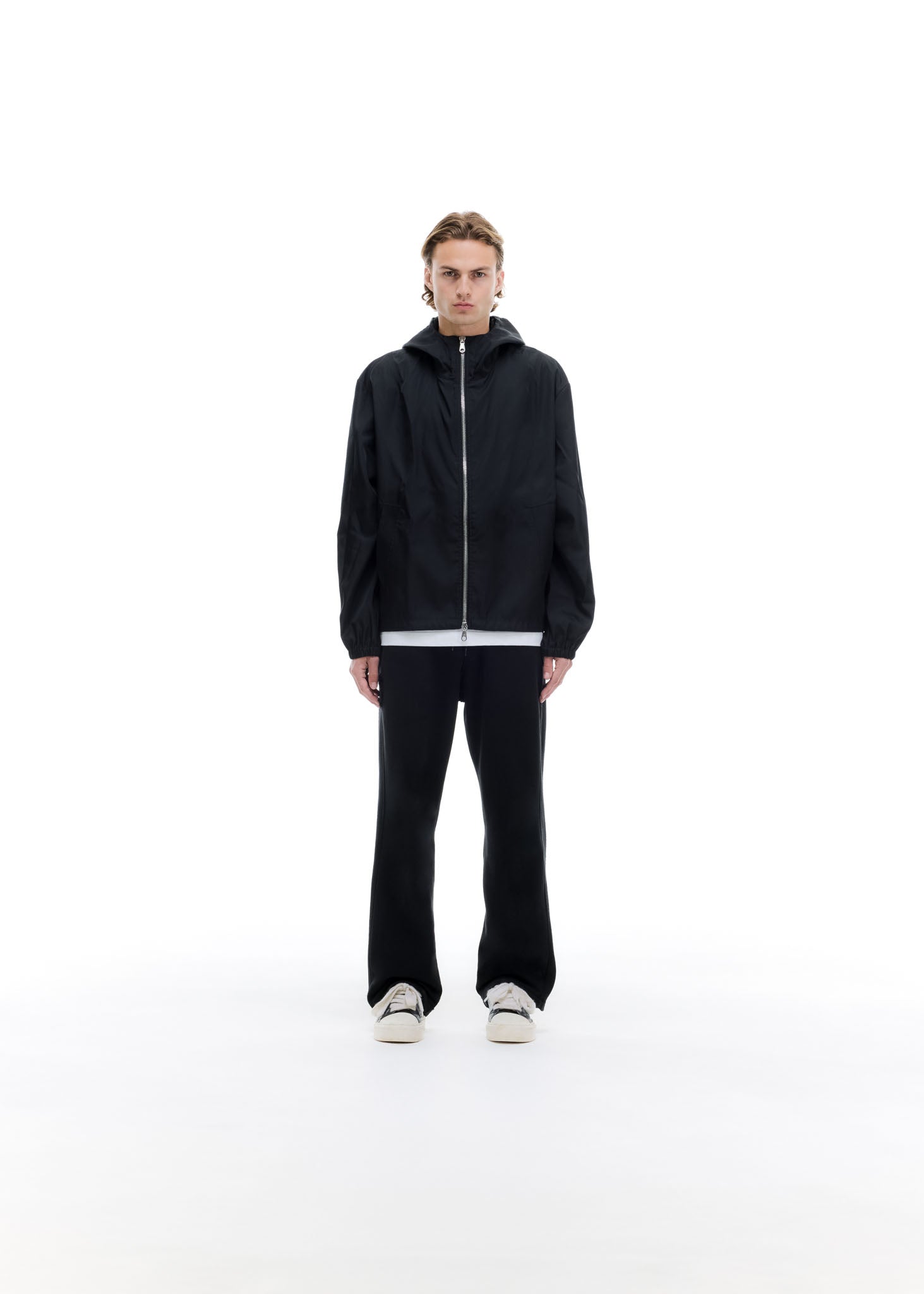 HOODED NYLON WINDBREAKER