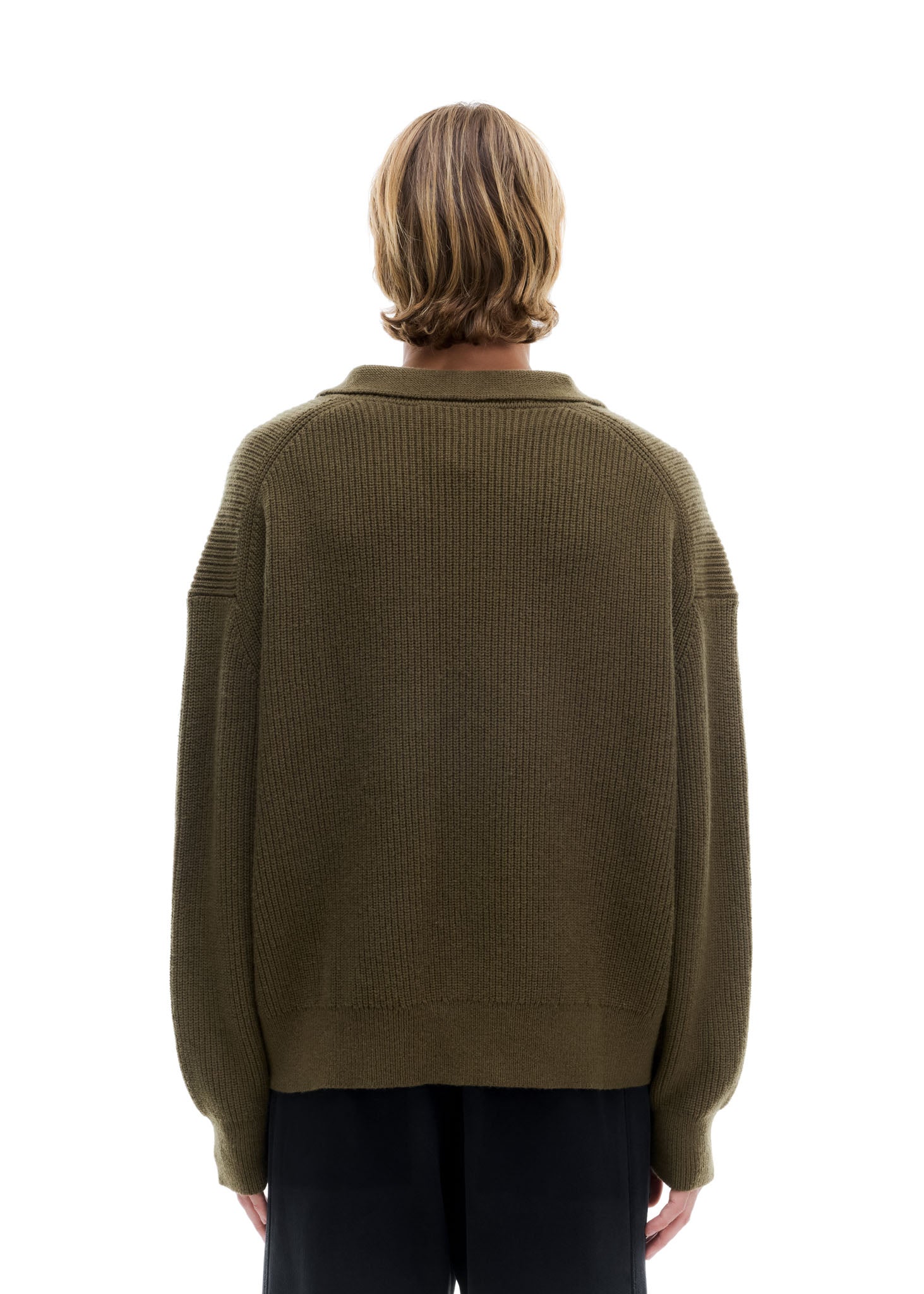 OPEN NECK KNIT POLO