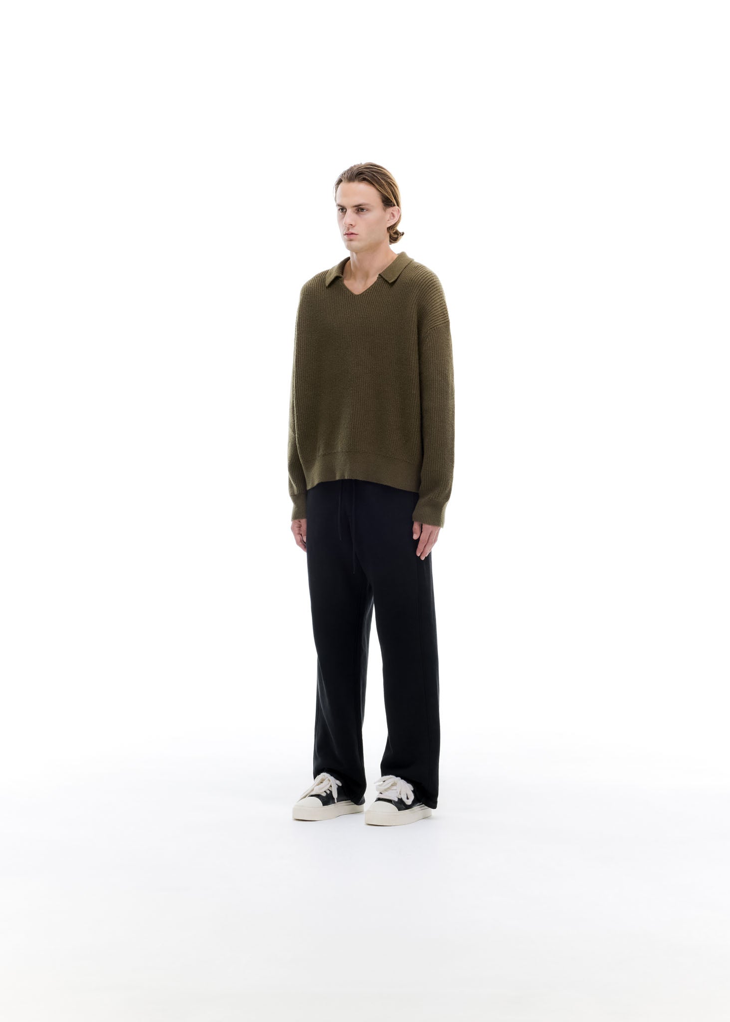 OPEN NECK KNIT POLO