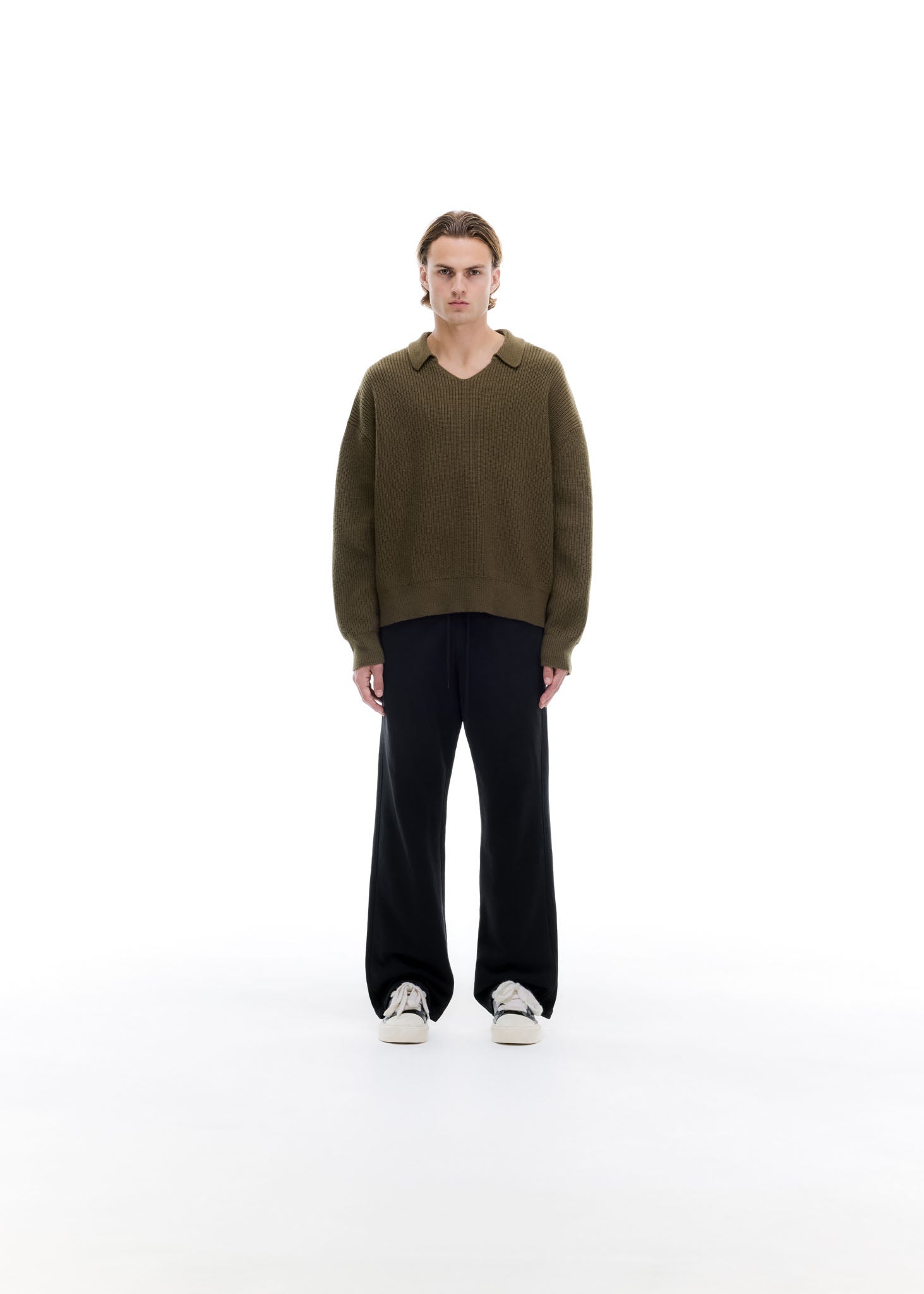 OPEN NECK KNIT POLO