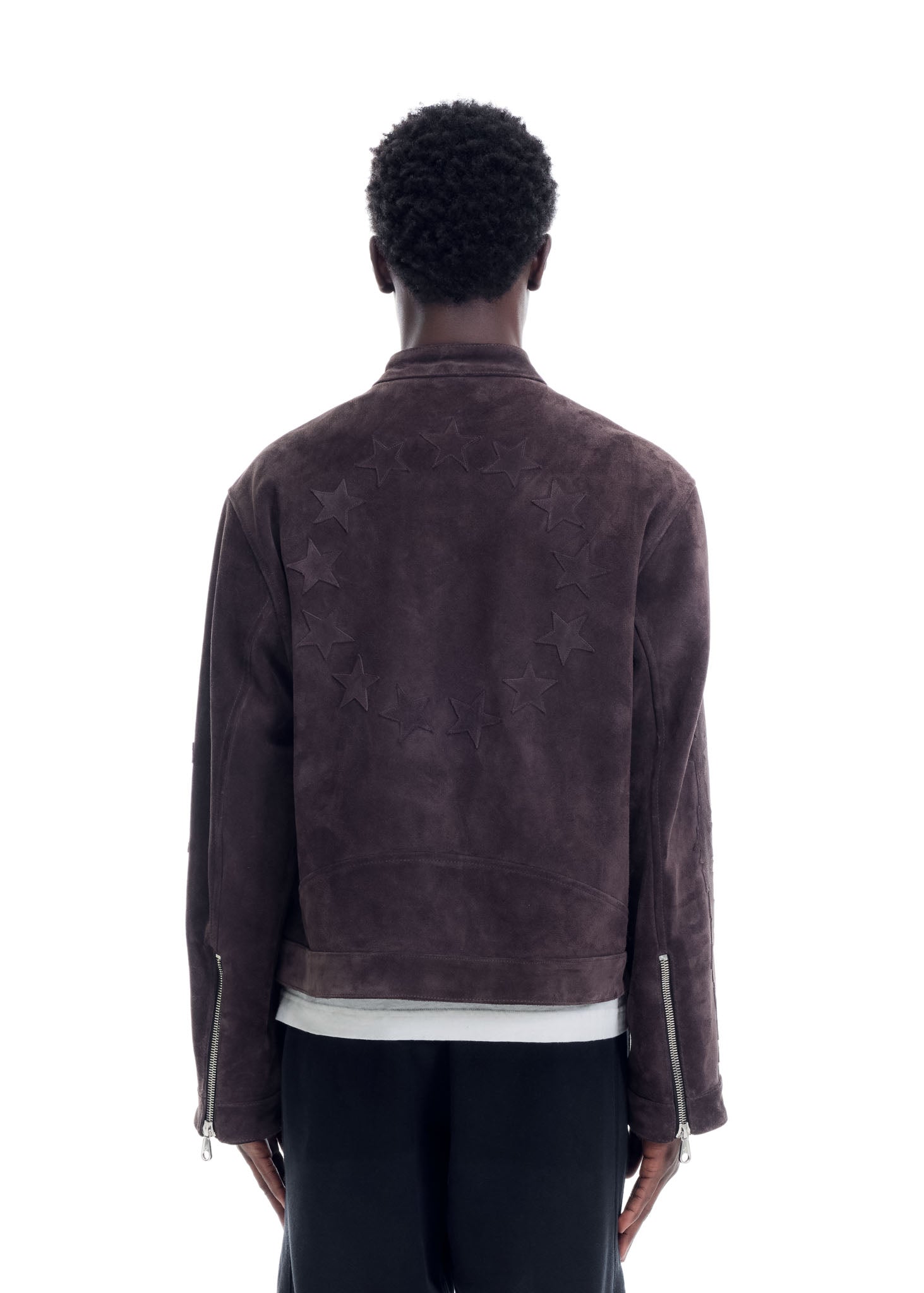 SUEDE DECAL RACER JACKET