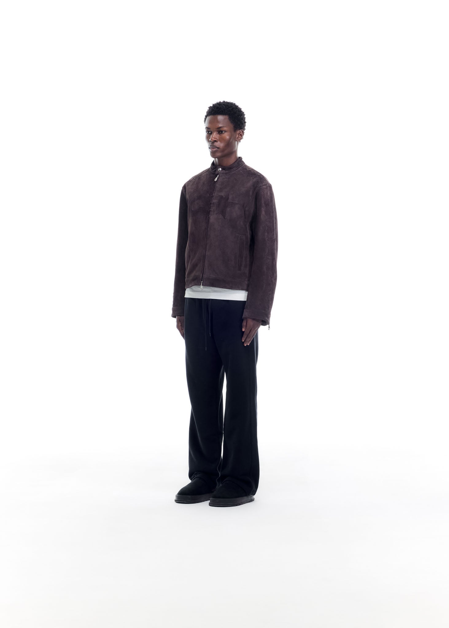 SUEDE DECAL RACER JACKET