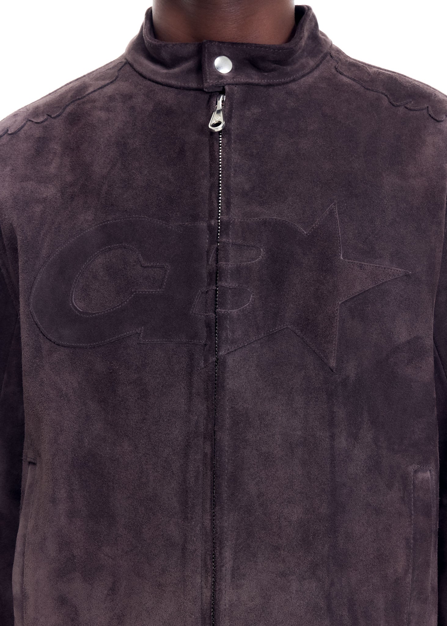 SUEDE DECAL RACER JACKET