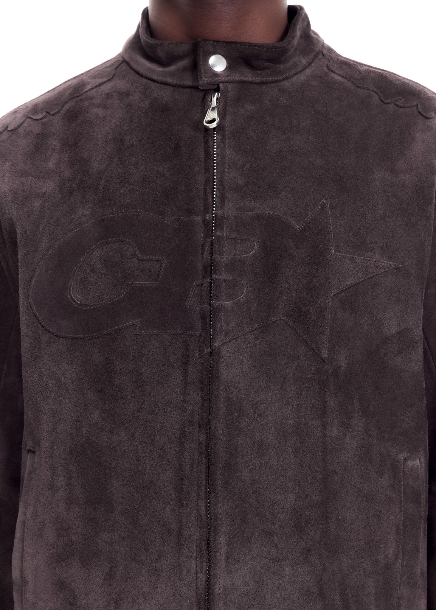 SUEDE DECAL RACER JACKET