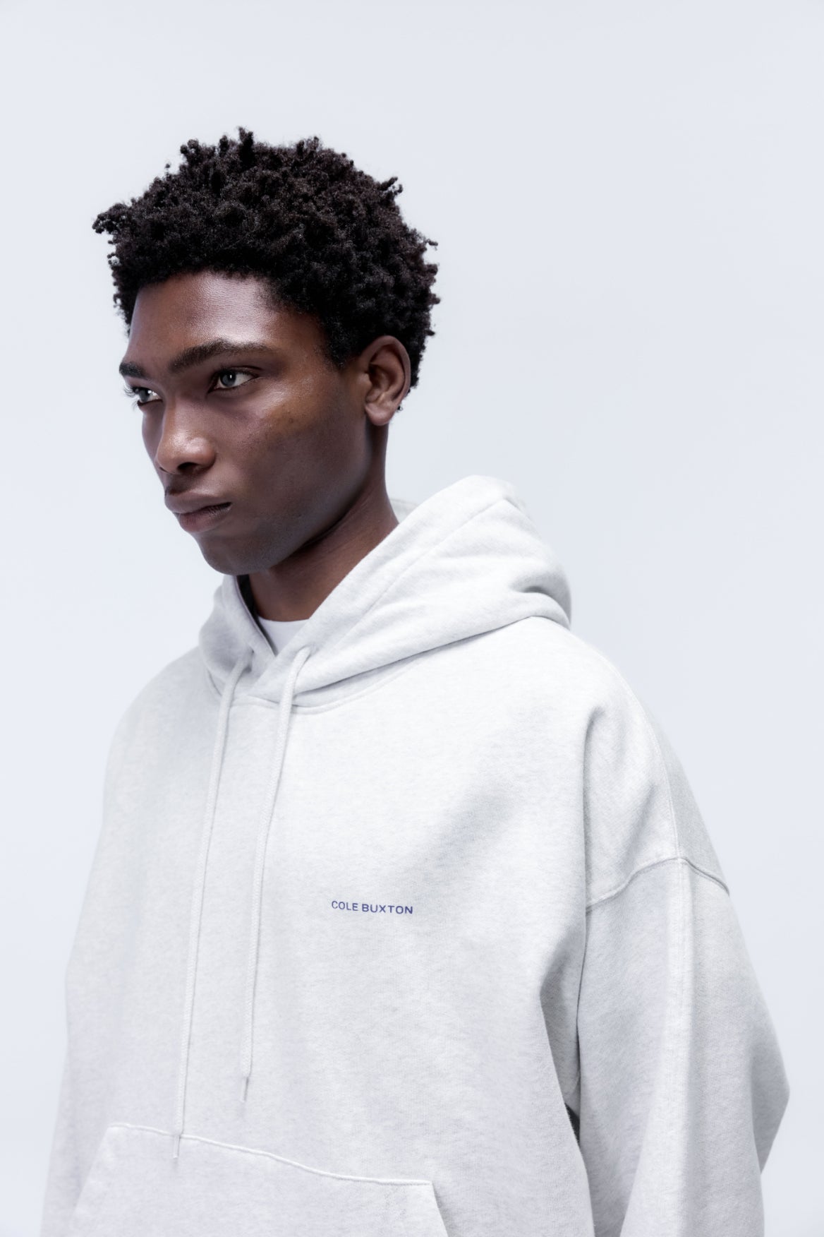 Cole Buxton | Mini Logo Hoodie | Mens | Light Grey Marl