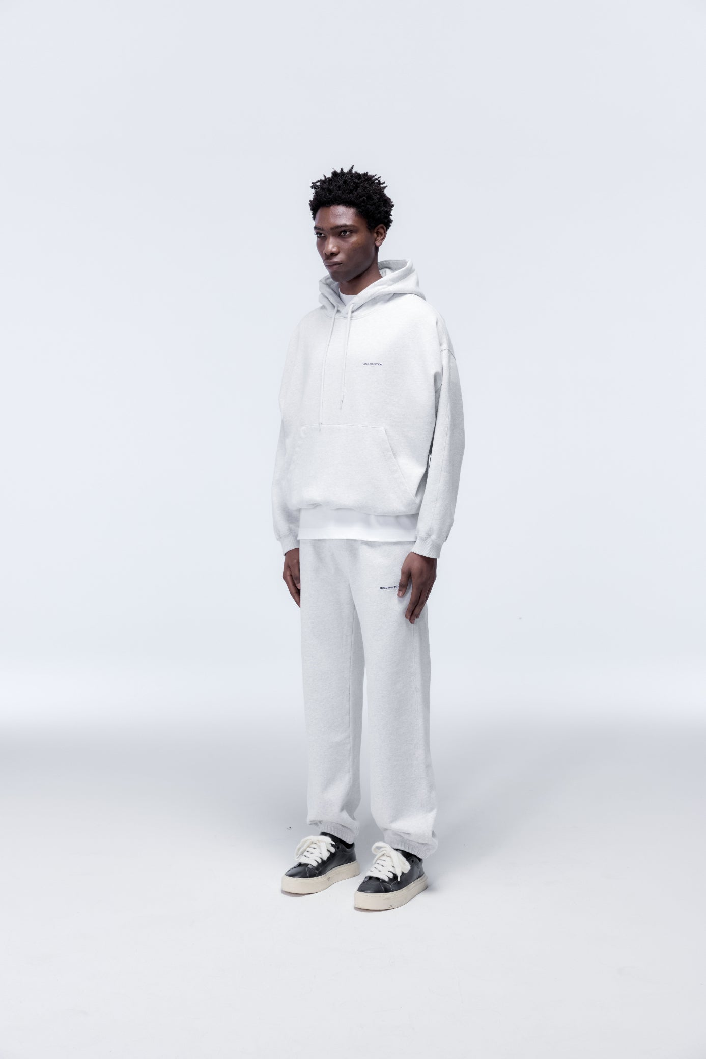 Cole Buxton | Mini Logo Hoodie | Mens | Light Grey Marl