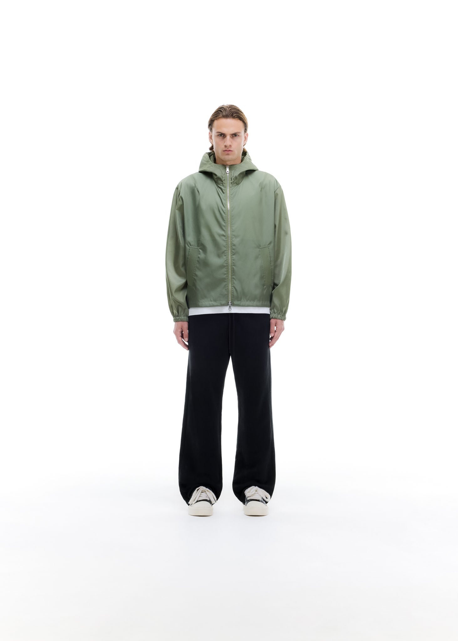 HOODED NYLON WINDBREAKER