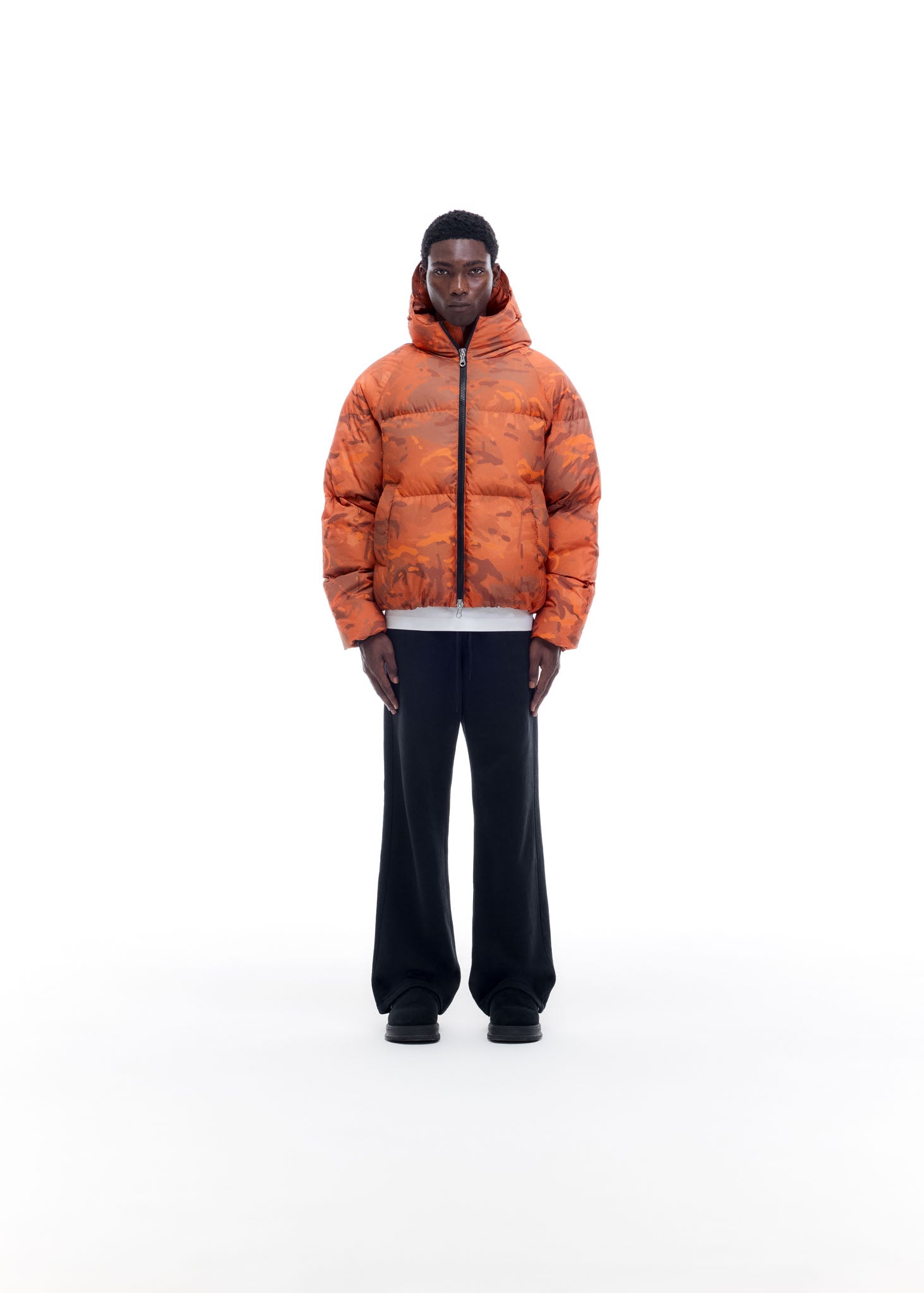 CAMO HOODED DOWN JACKET