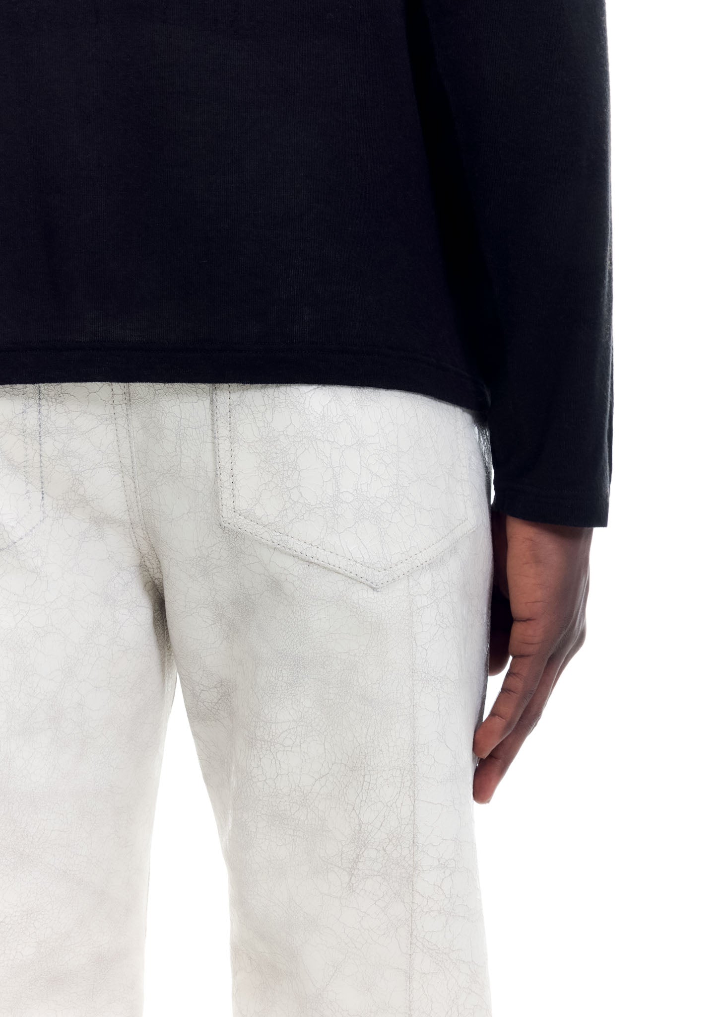 CRACKED PAINT LEATHER PANTS