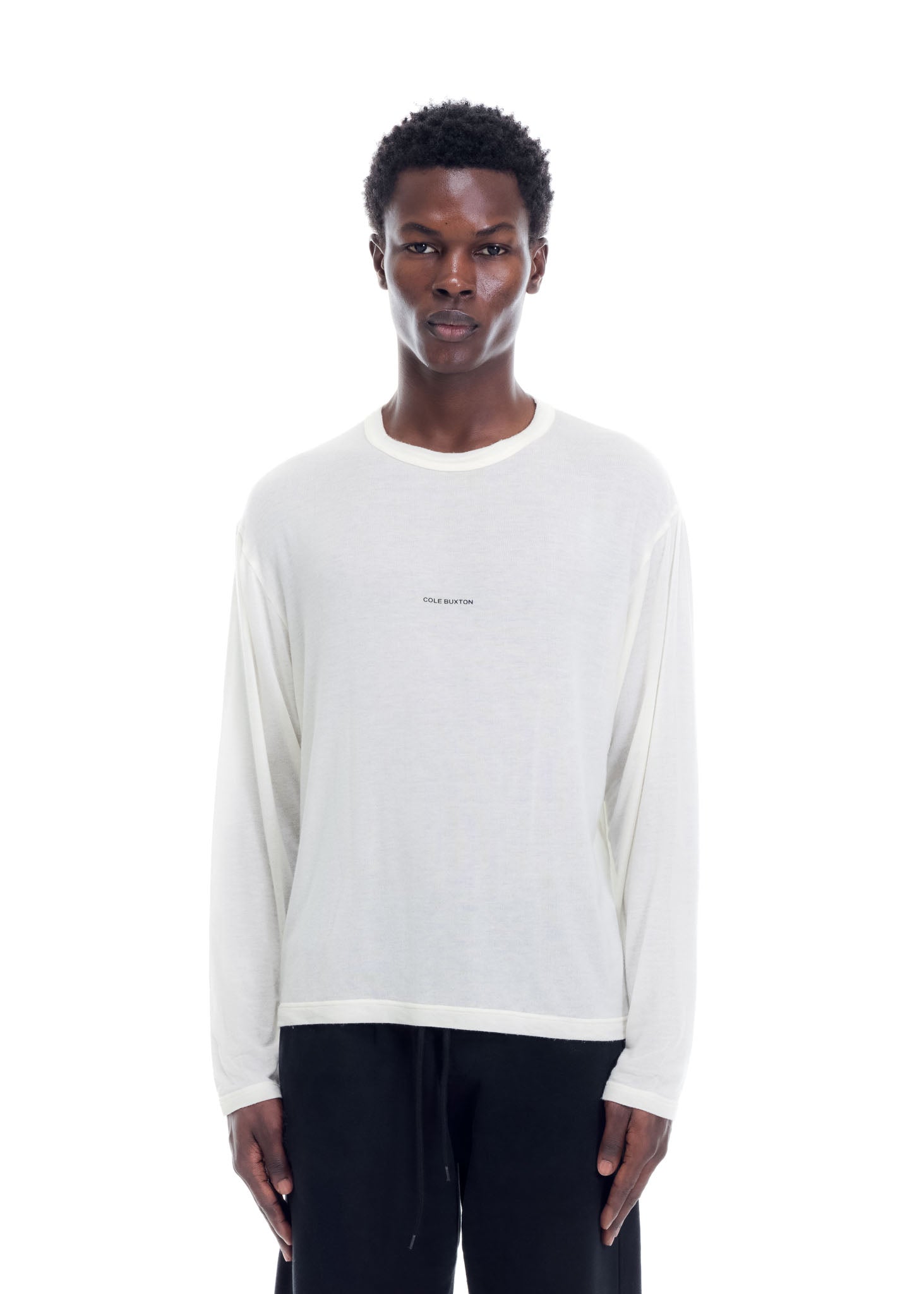 MINI LOGO SHEER LONG SLEEVE T-SHIRT