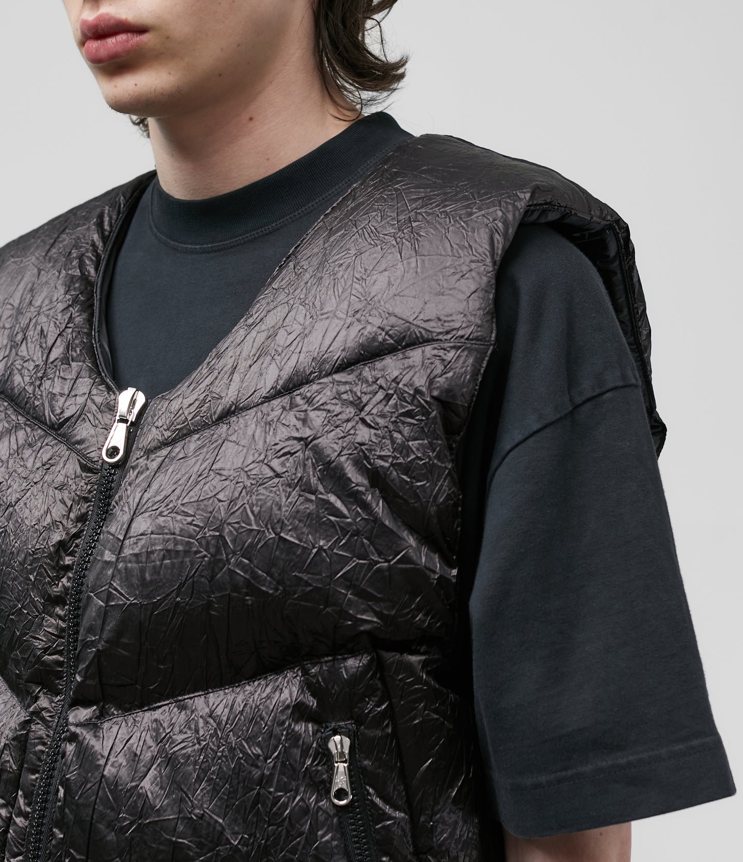 ALUMINIUM CRINKLE GILET