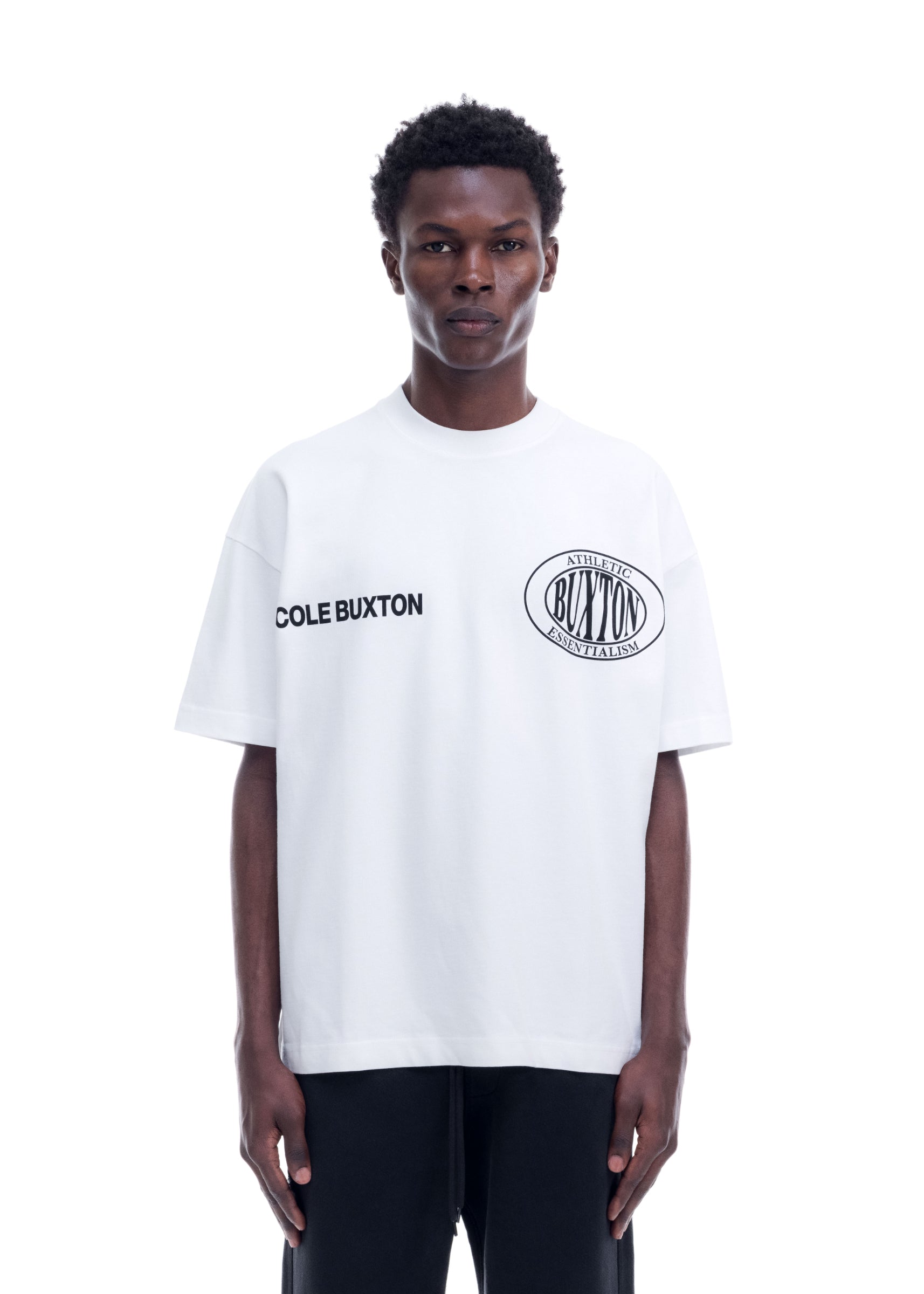 Cole Buxton | Double Logo Sports T-Shirt | Unisex | Cotton | White