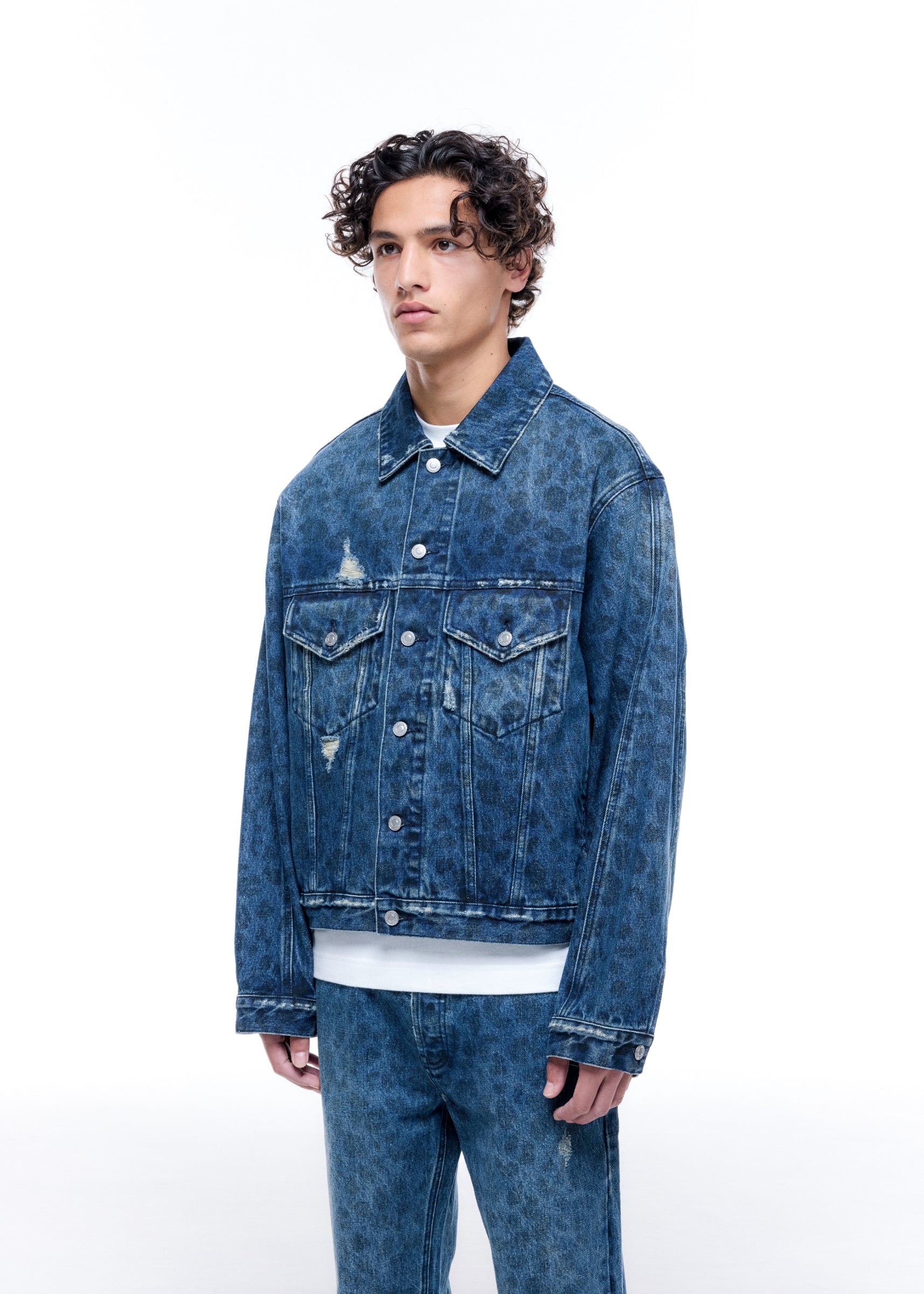 LEOPARD PRINT DENIM JACKET