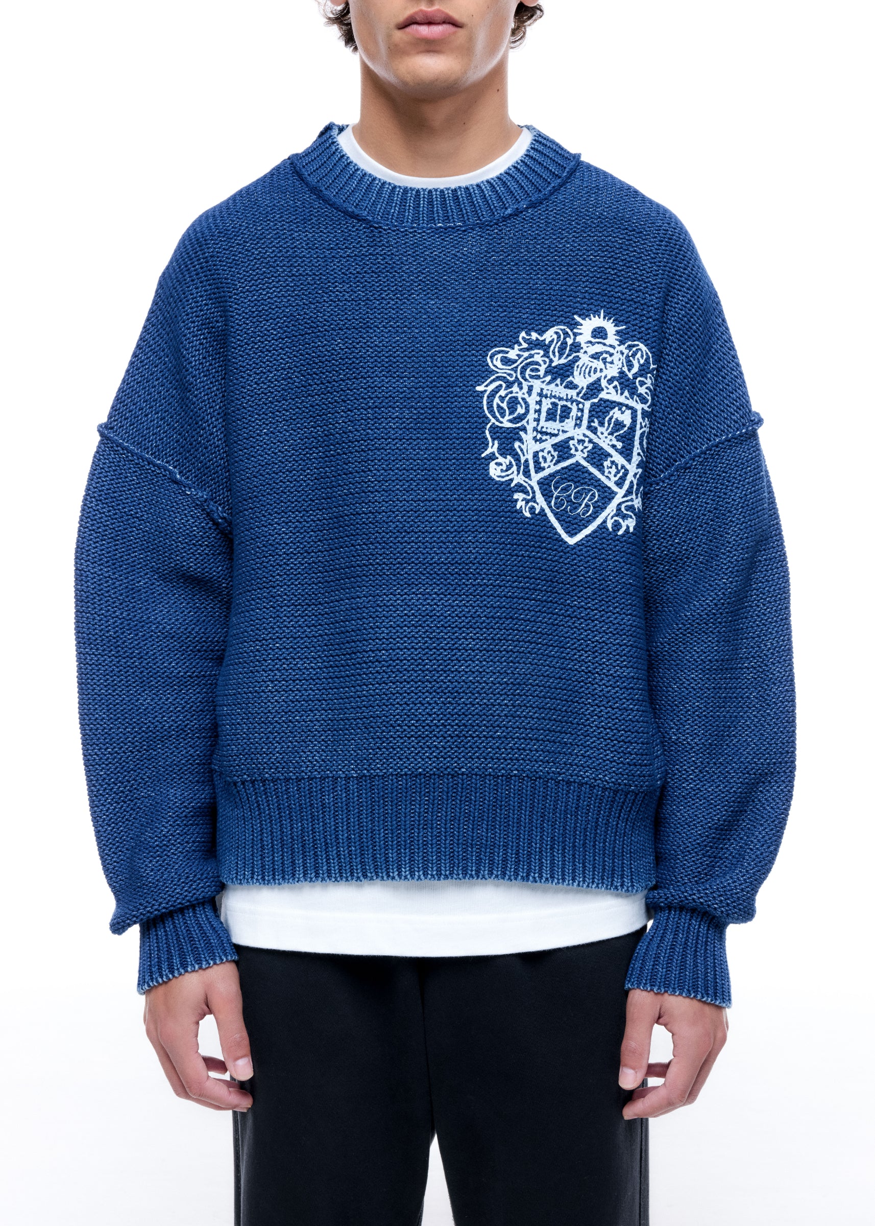 COLLEGIATE CREST KNIT SWEATER