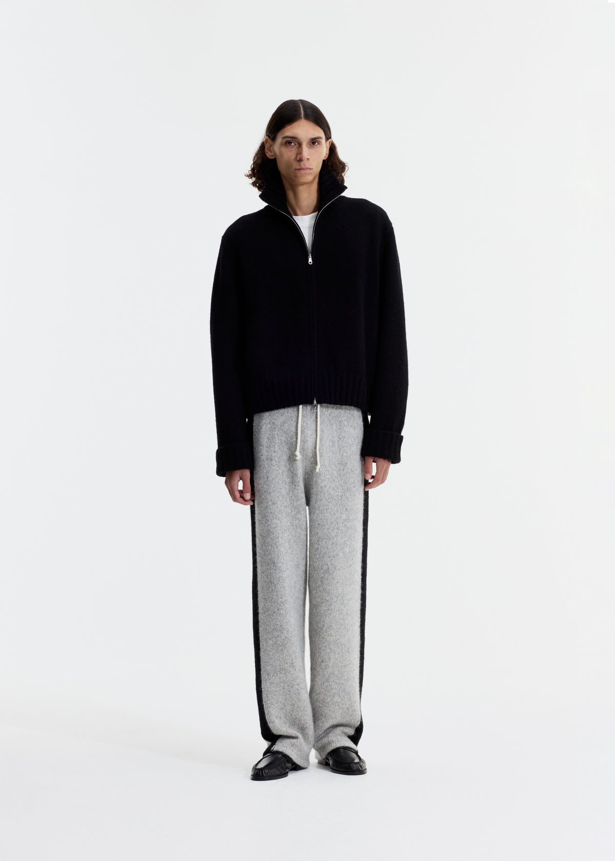 HIGH NECK KNIT ZIP THROUGH