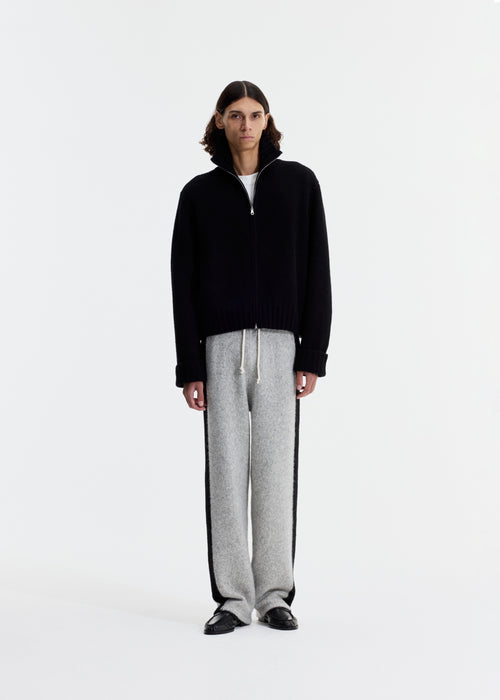 HIGH NECK KNIT ZIP THROUGH