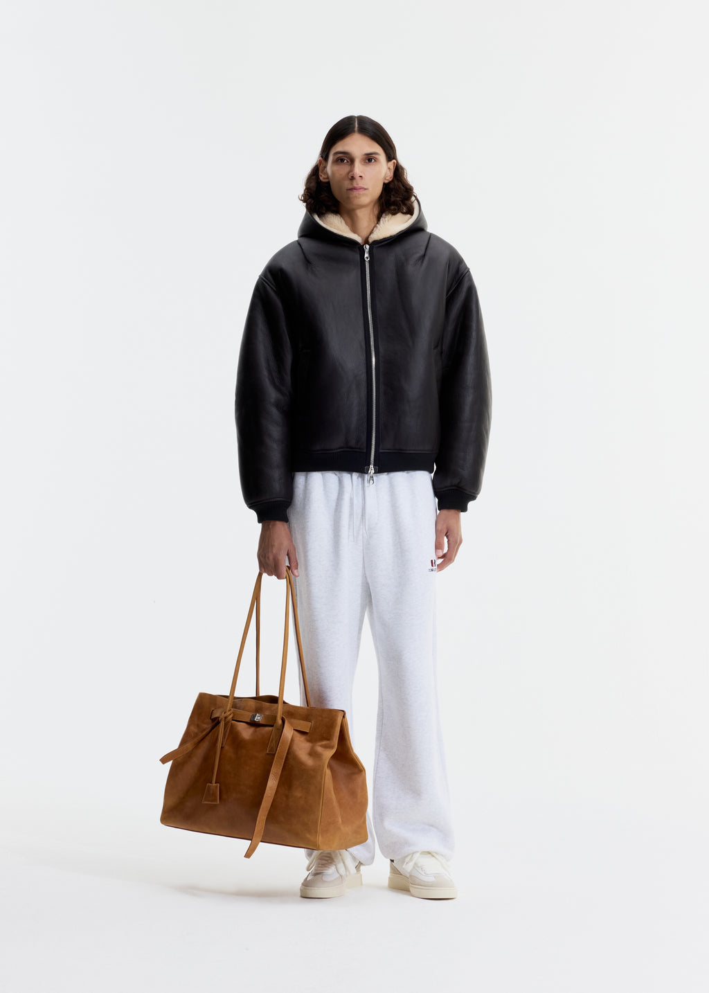 SHEARLING ZIPPED HOODIE