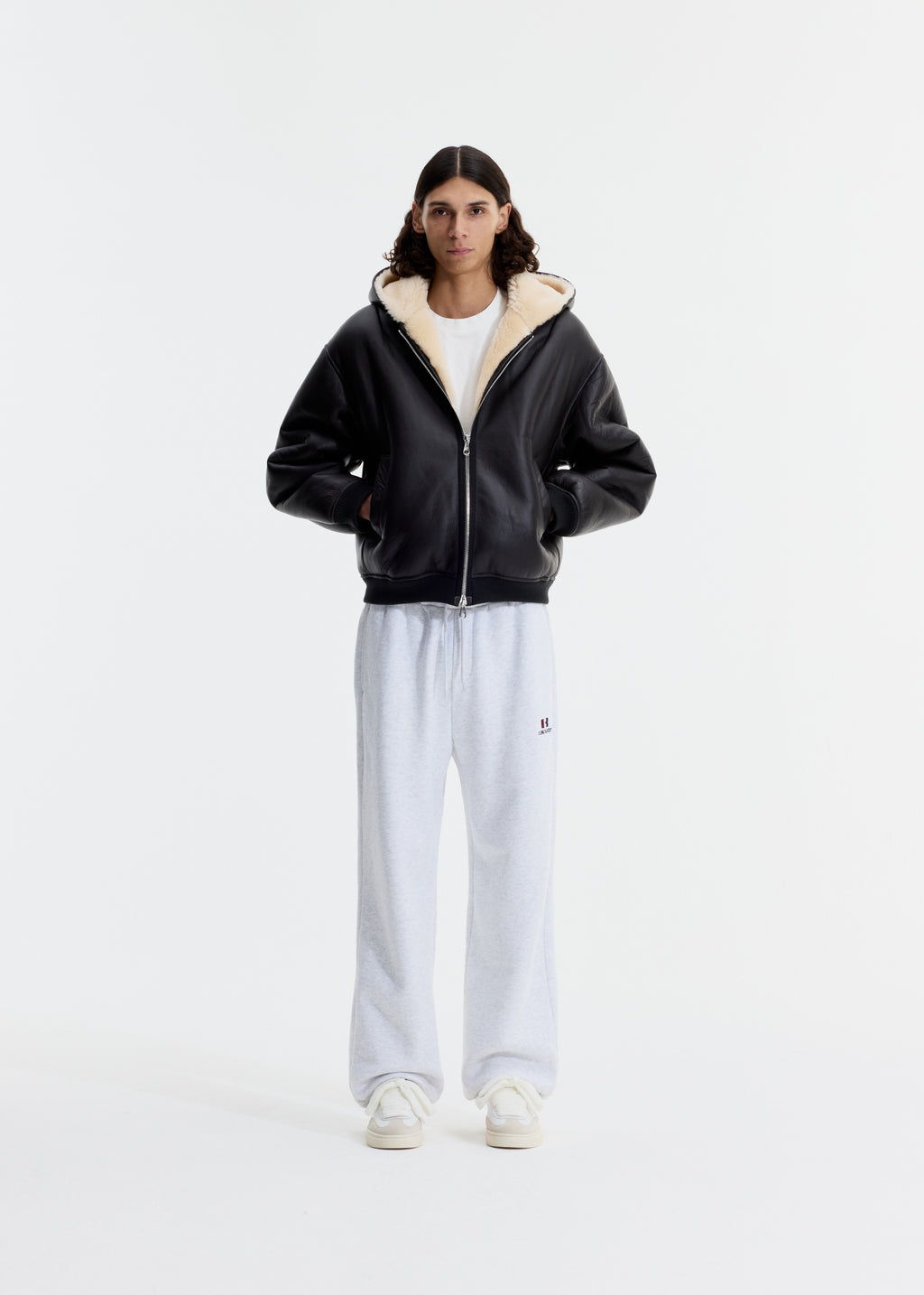 SHEARLING ZIPPED HOODIE