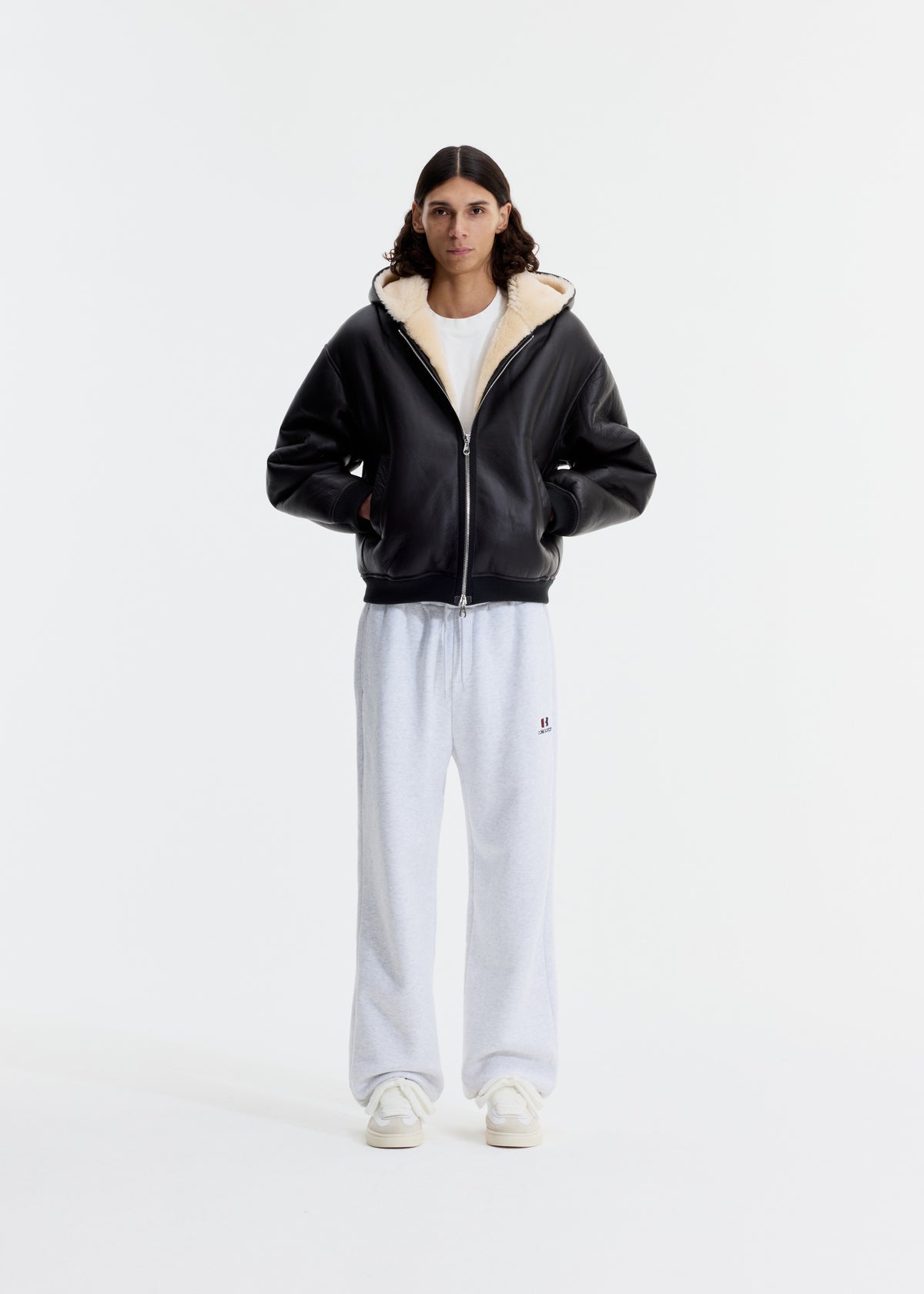 SHEARLING ZIPPED HOODIE