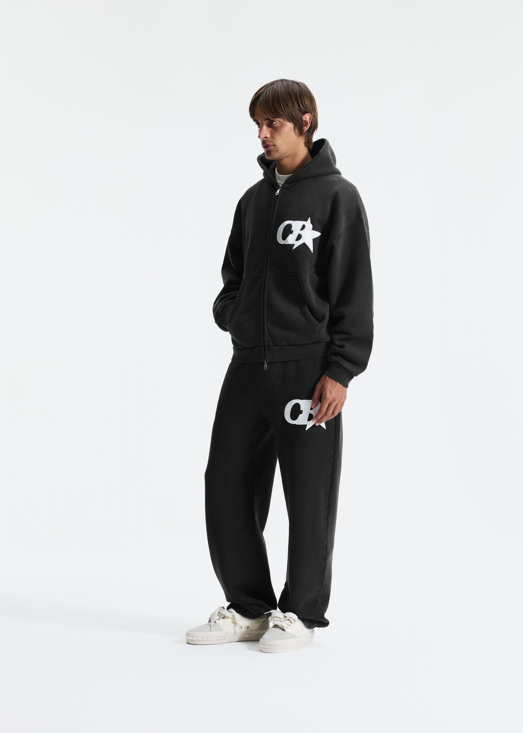 CB STAR APPLIQUE ZIPPED HOODIE