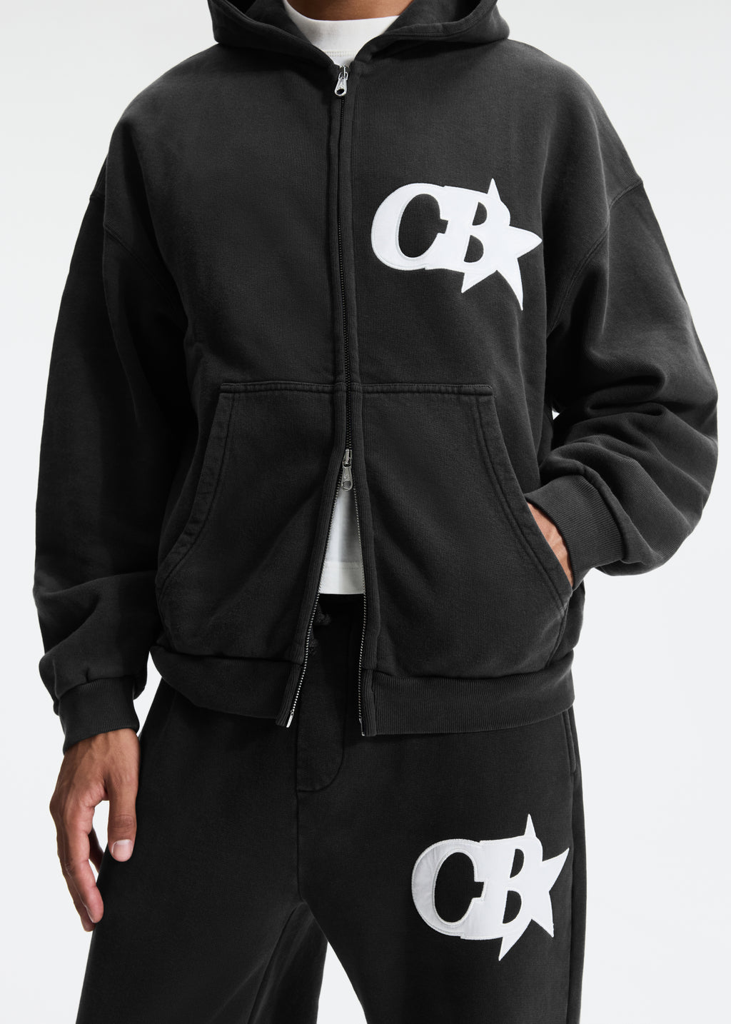 CB STAR APPLIQUE ZIPPED HOODIE