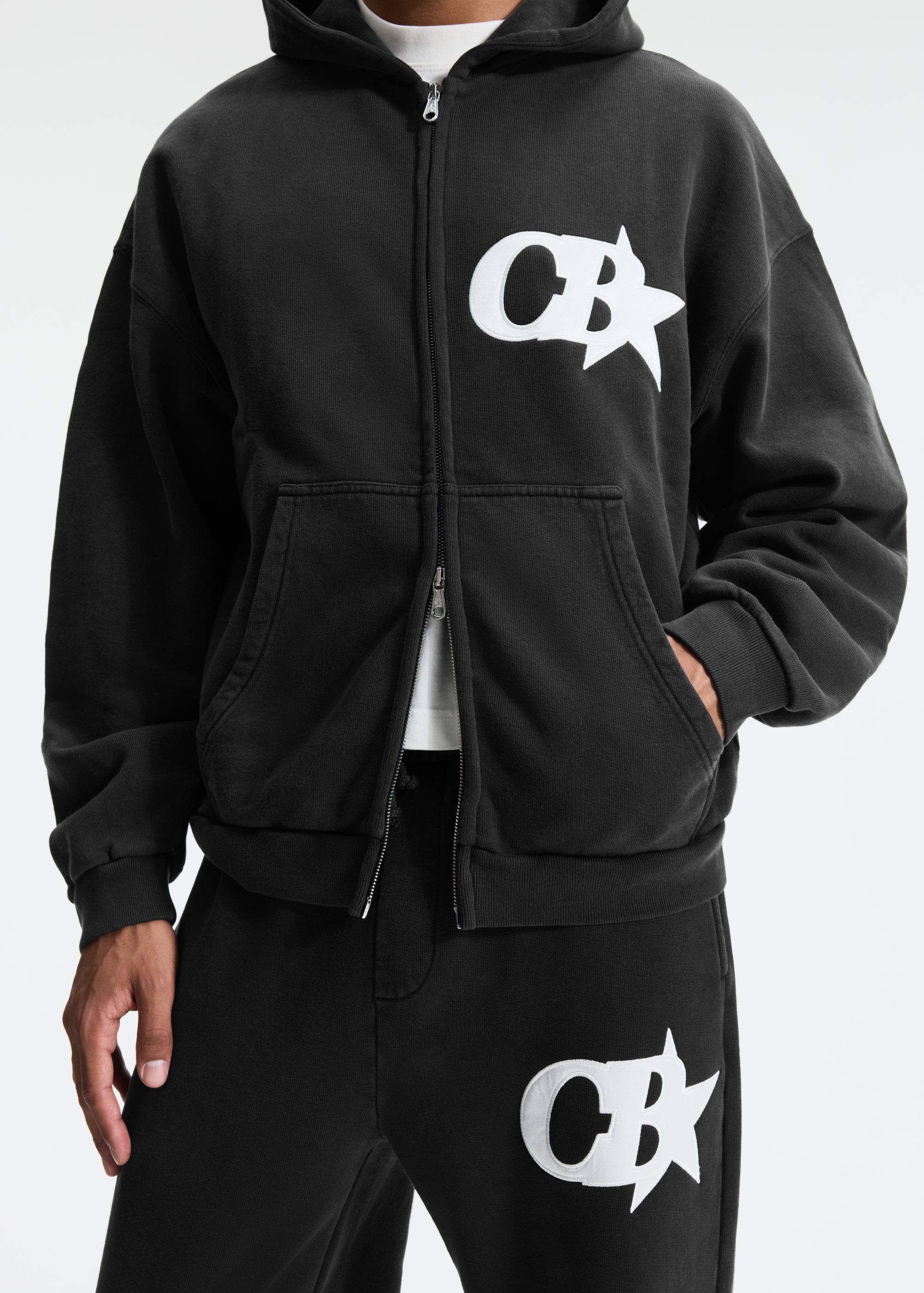 CB STAR APPLIQUE ZIPPED HOODIE