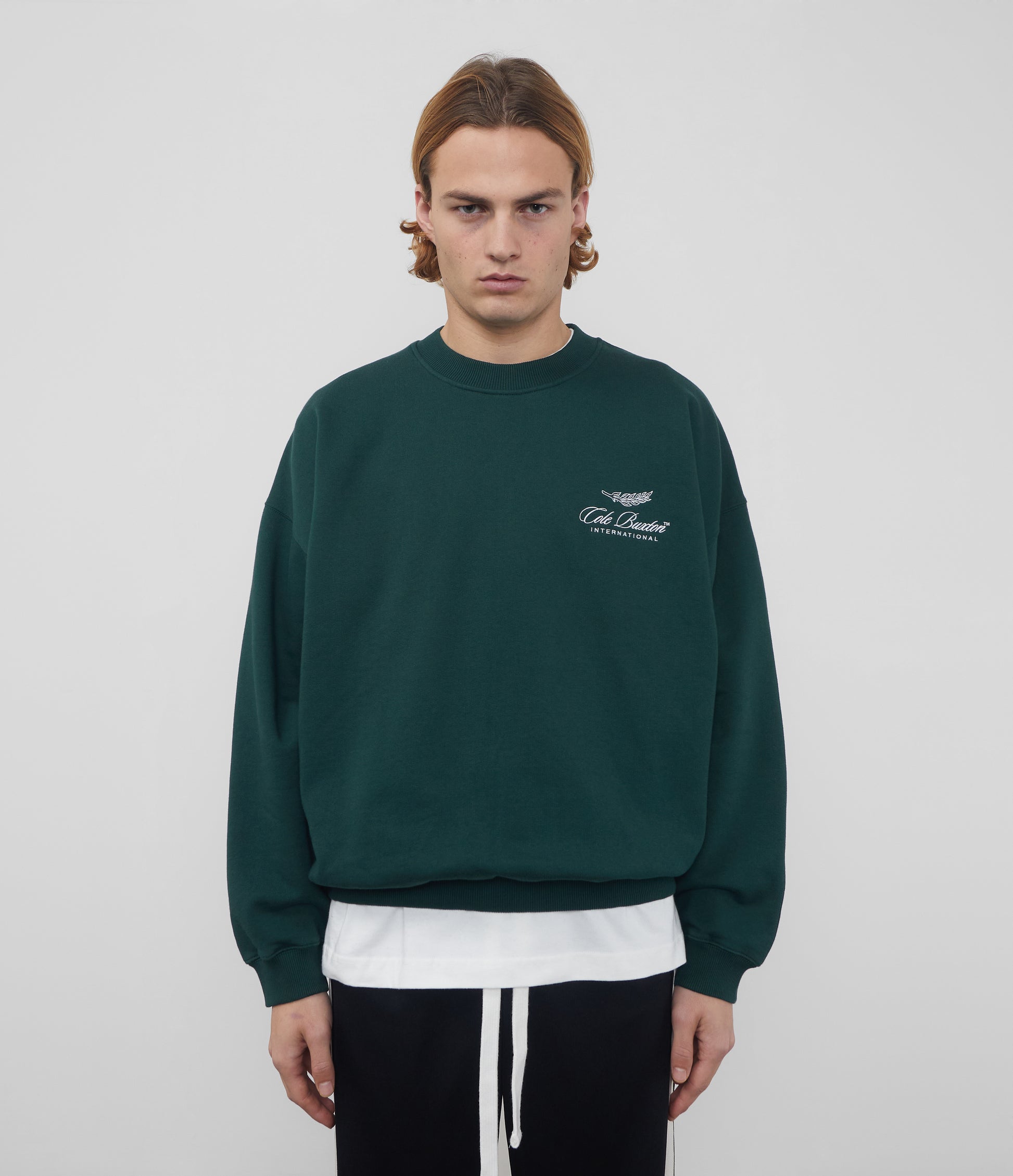 Cole Buxton | International Sweatshirt | Mens | Cotton | Forest Green