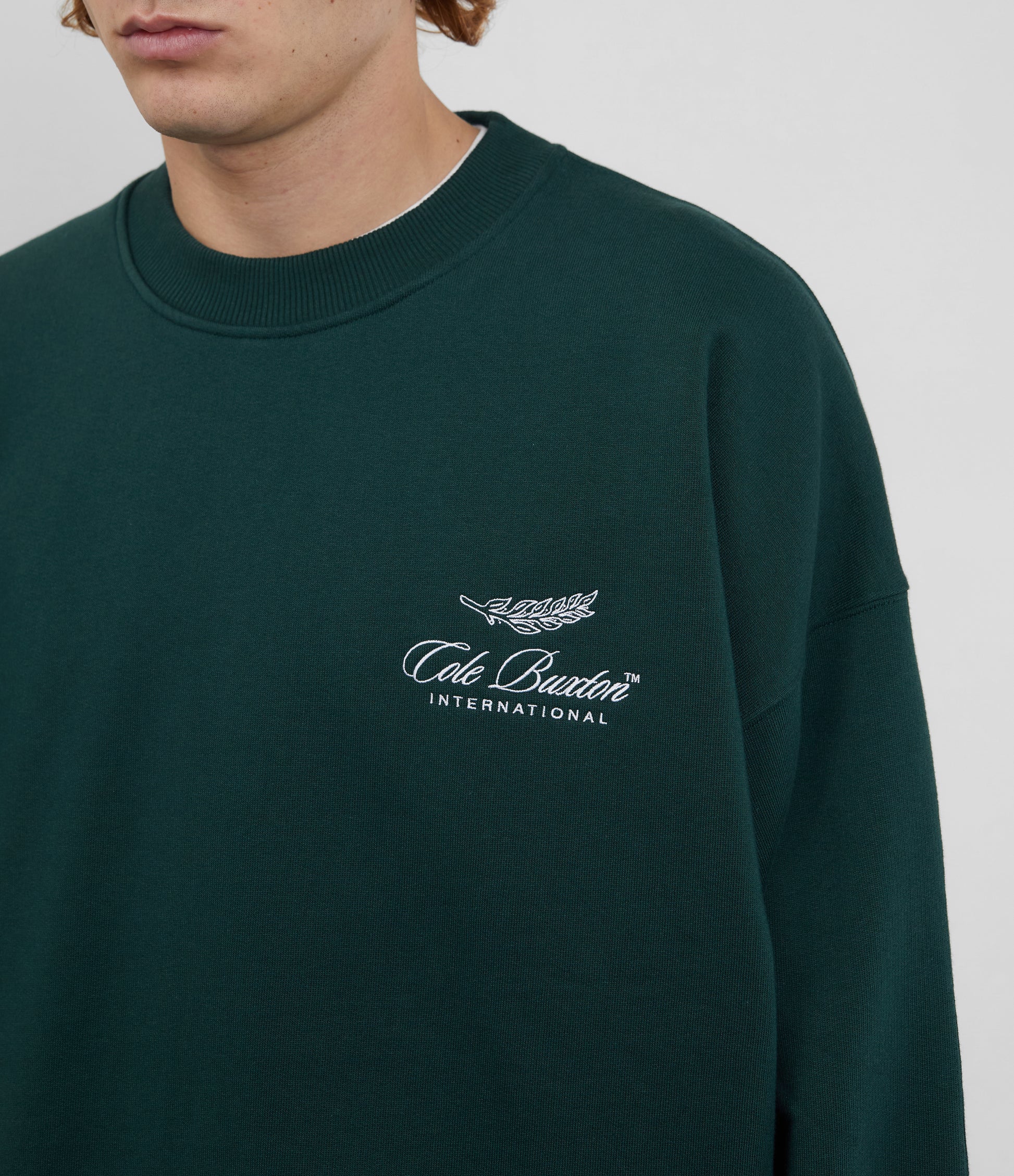 Cole Buxton | International Sweatshirt | Mens | Cotton | Forest Green