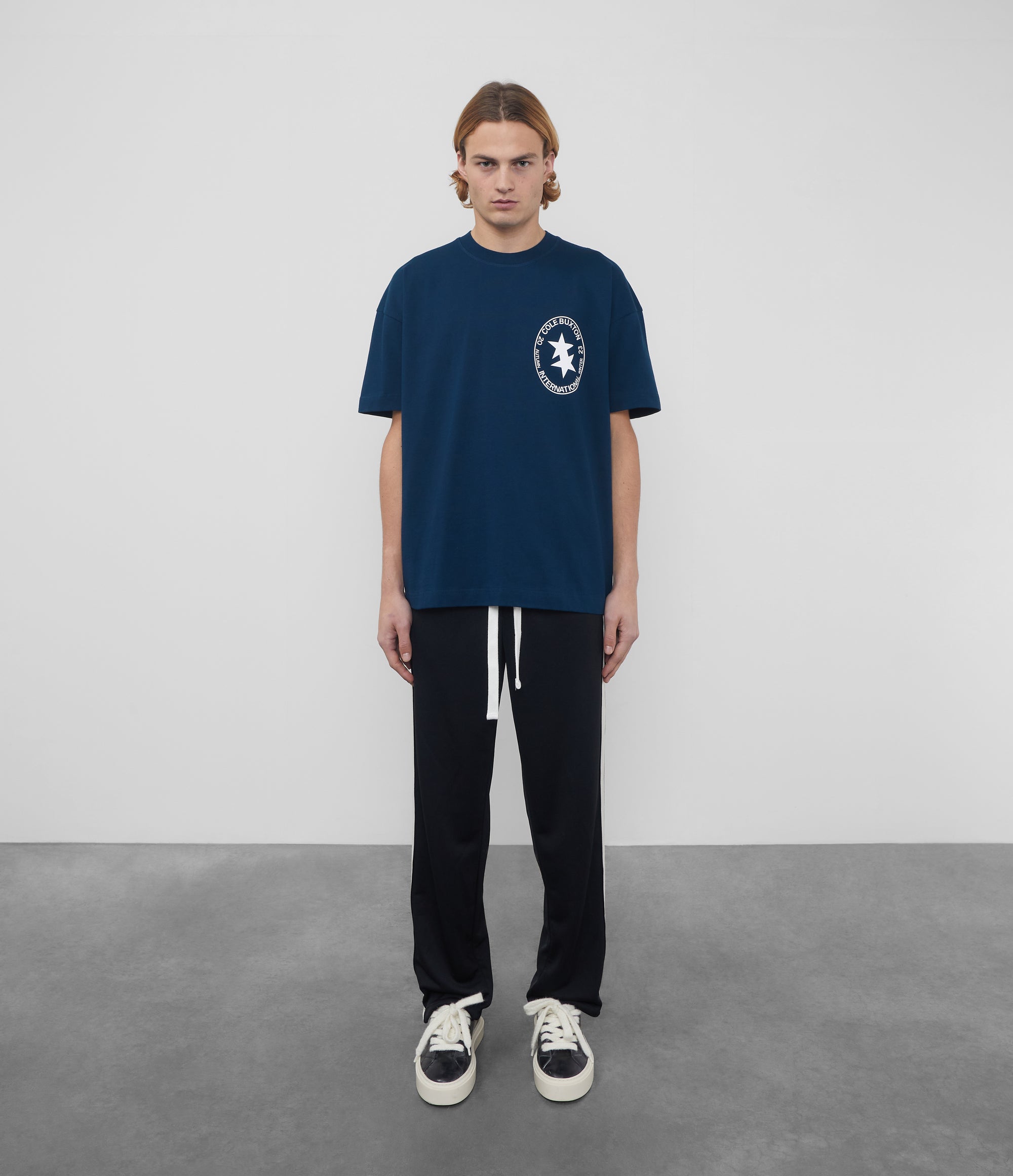 Cole Buxton | International Crest T-Shirt | Mens | Cotton | Navy Blue