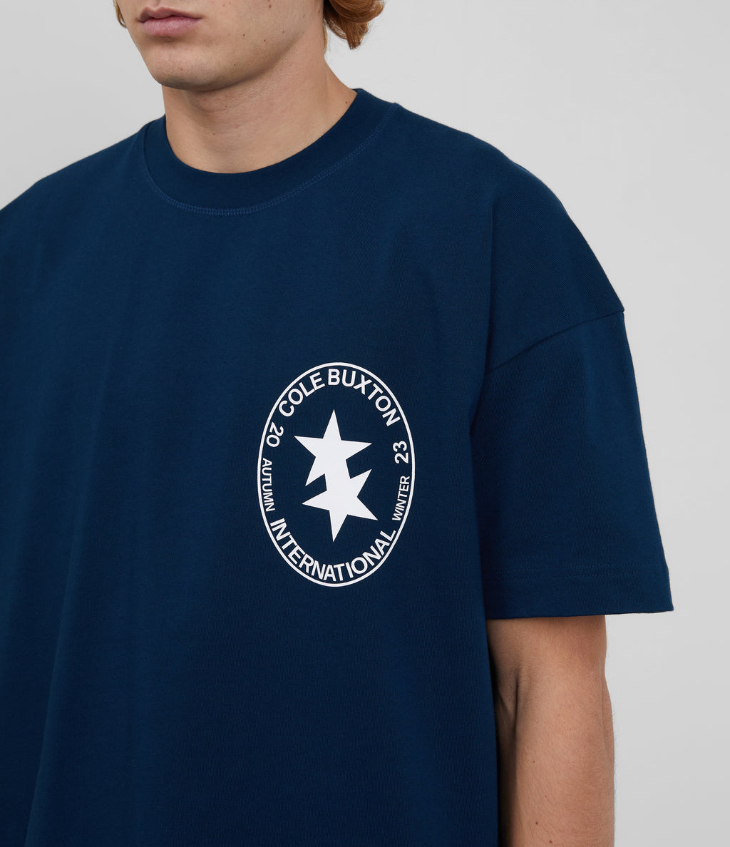 Cole Buxton | International Crest T-Shirt | Mens | Cotton | Navy Blue