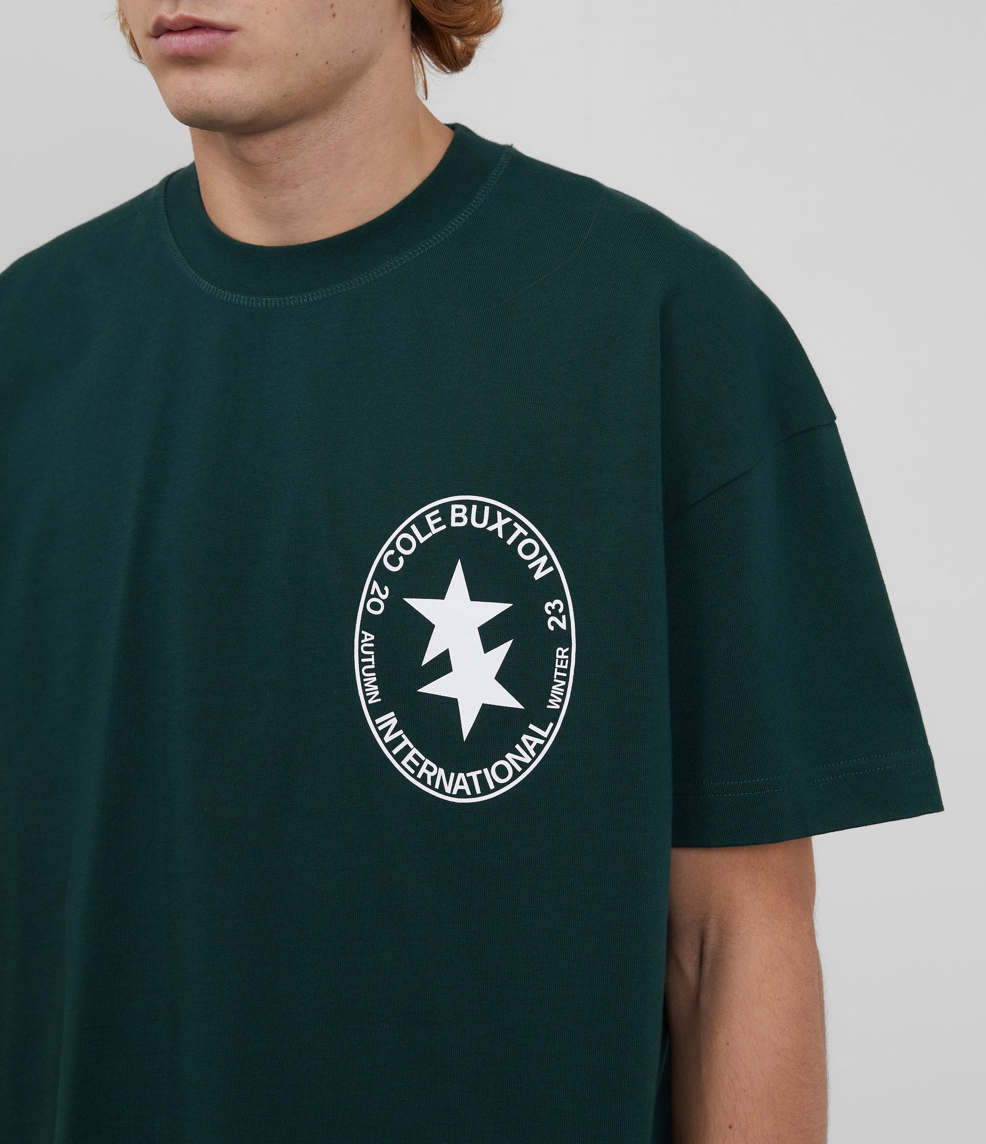 Cole Buxton | International Crest T-Shirt | Mens | Cotton | Forest Green