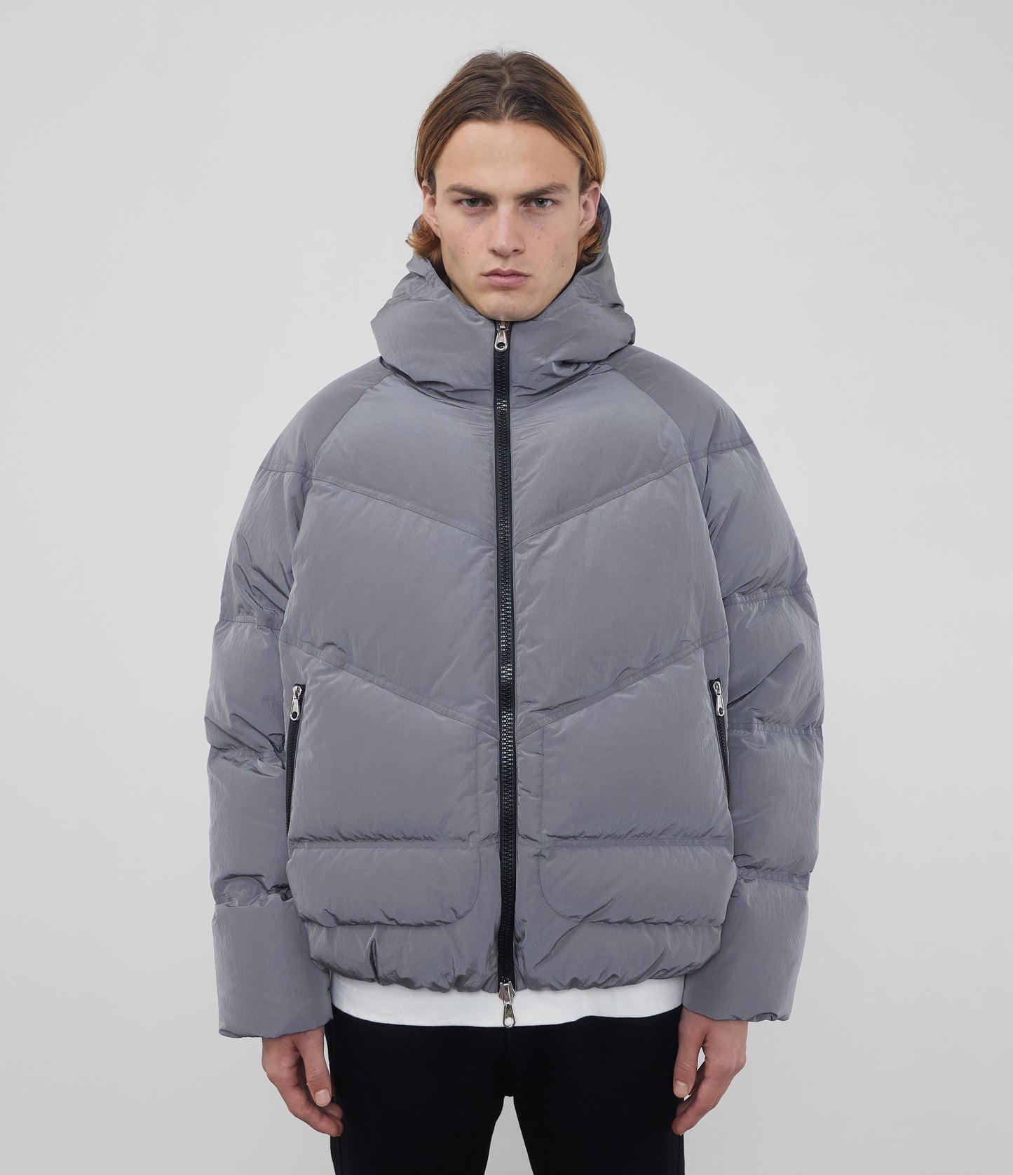 NYLON HOODED INSULATED JACKET